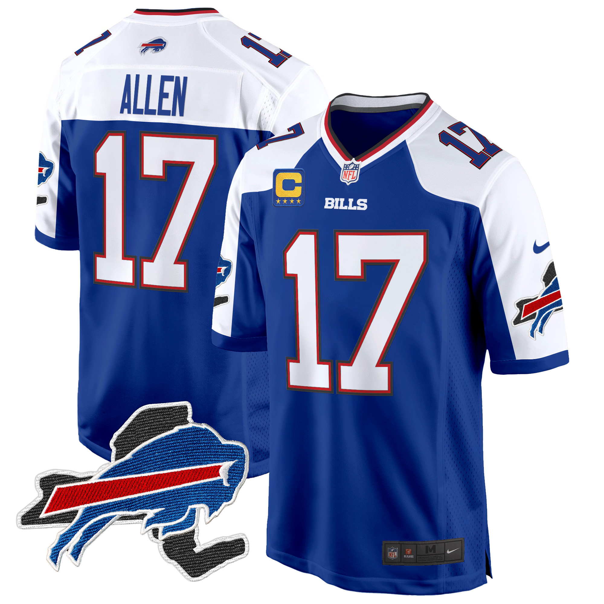 Josh Allen Men's Buffalo Bills New York Patch Game Royal Alternate Jersey - All Stitched