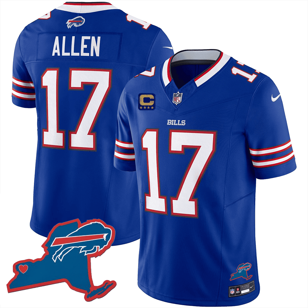 Josh Allen Men's Buffalo Bills New York Patch Vapor Limited Royal Jersey - All Stitched