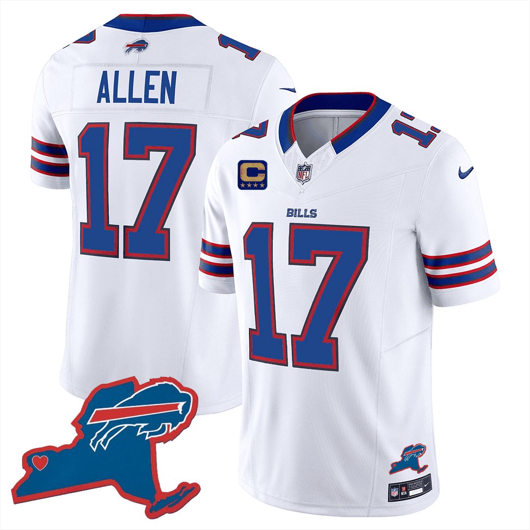 Josh Allen Men's Buffalo Bills New York Patch Vapor Limited White Jersey - All Stitched