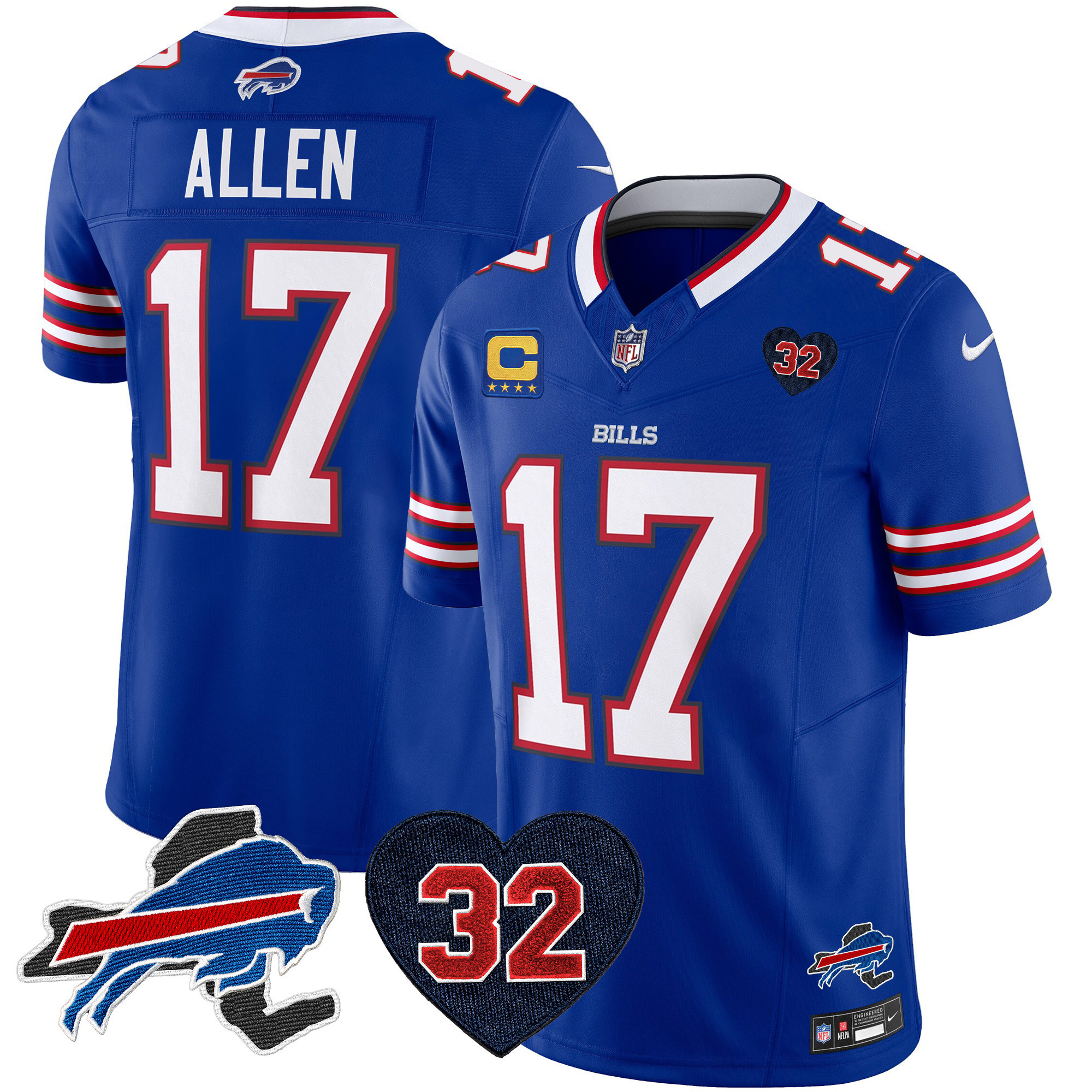 Josh Allen Men's Buffalo Bills O.J. Simpson Patch Vapor Limited Royal Jersey - All Stitched