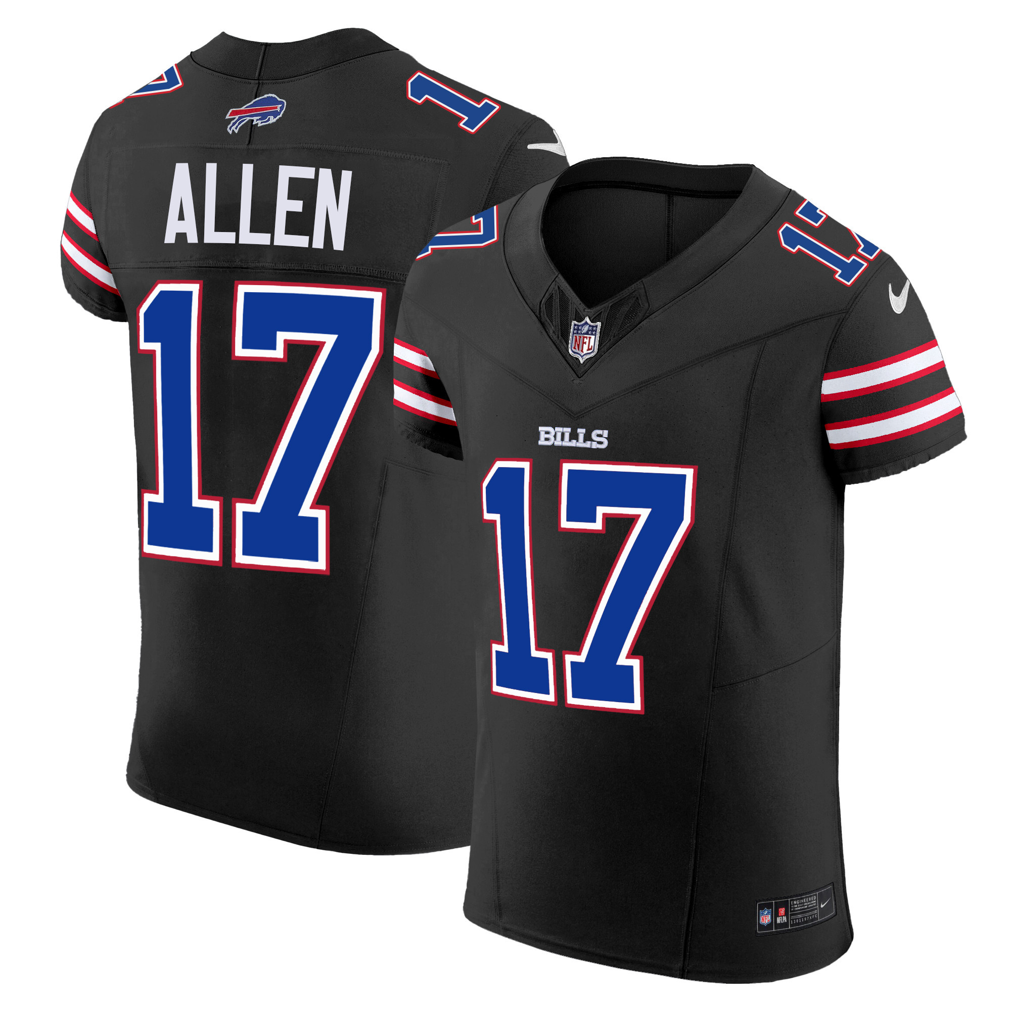 Josh Allen Men's Buffalo Bills Vapor Elite Black Jersey - All Stitched