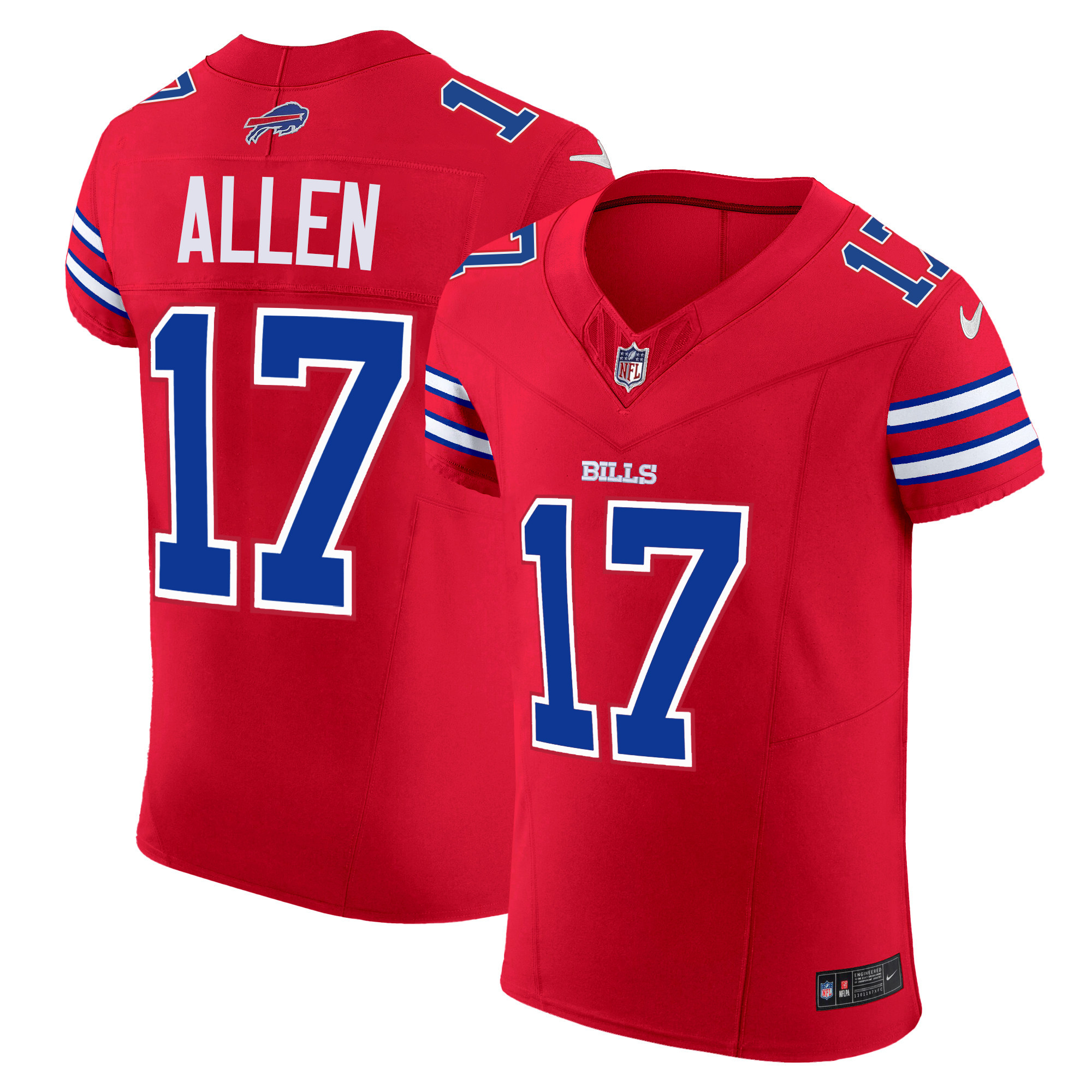 Josh Allen Men's Buffalo Bills Vapor Elite Red Jersey - All Stitched