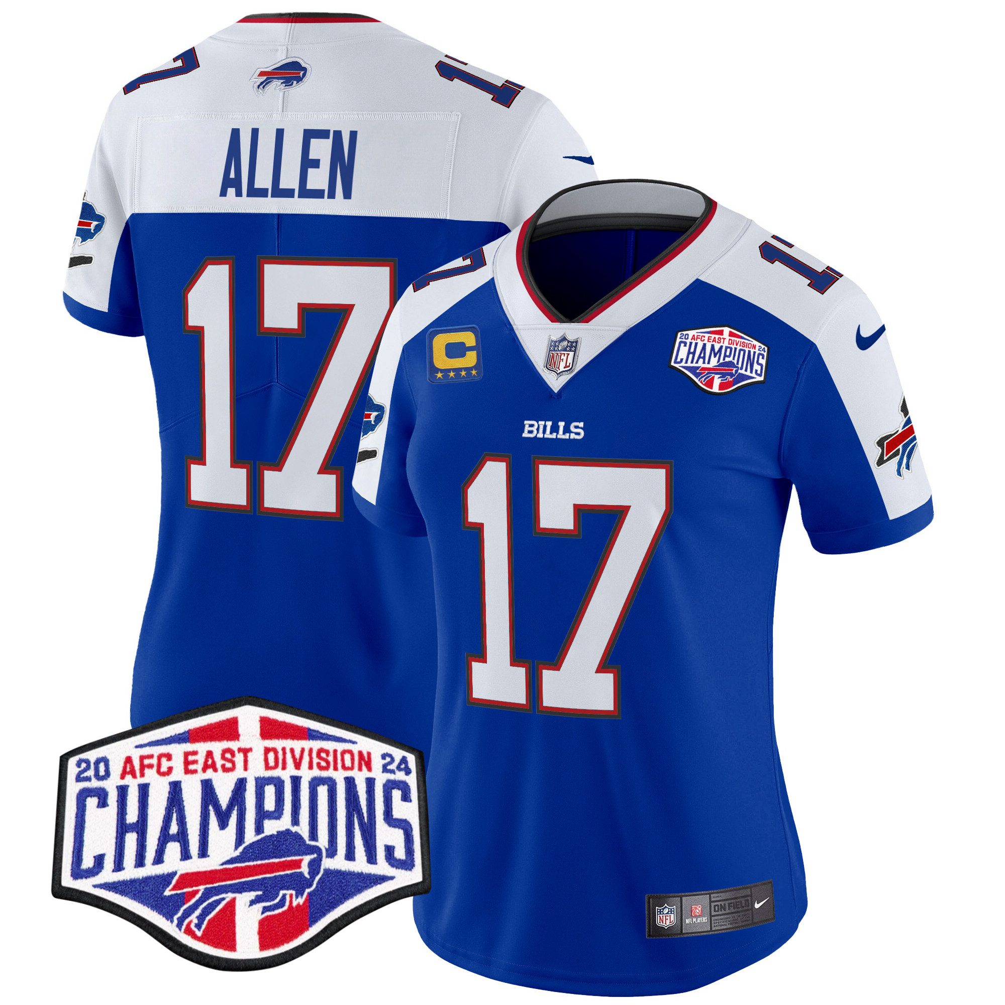 Josh Allen Women's Buffalo Bills 2024 AFC East Division Champions Vapor Limited Royal Alternate Jersey - All Stitched