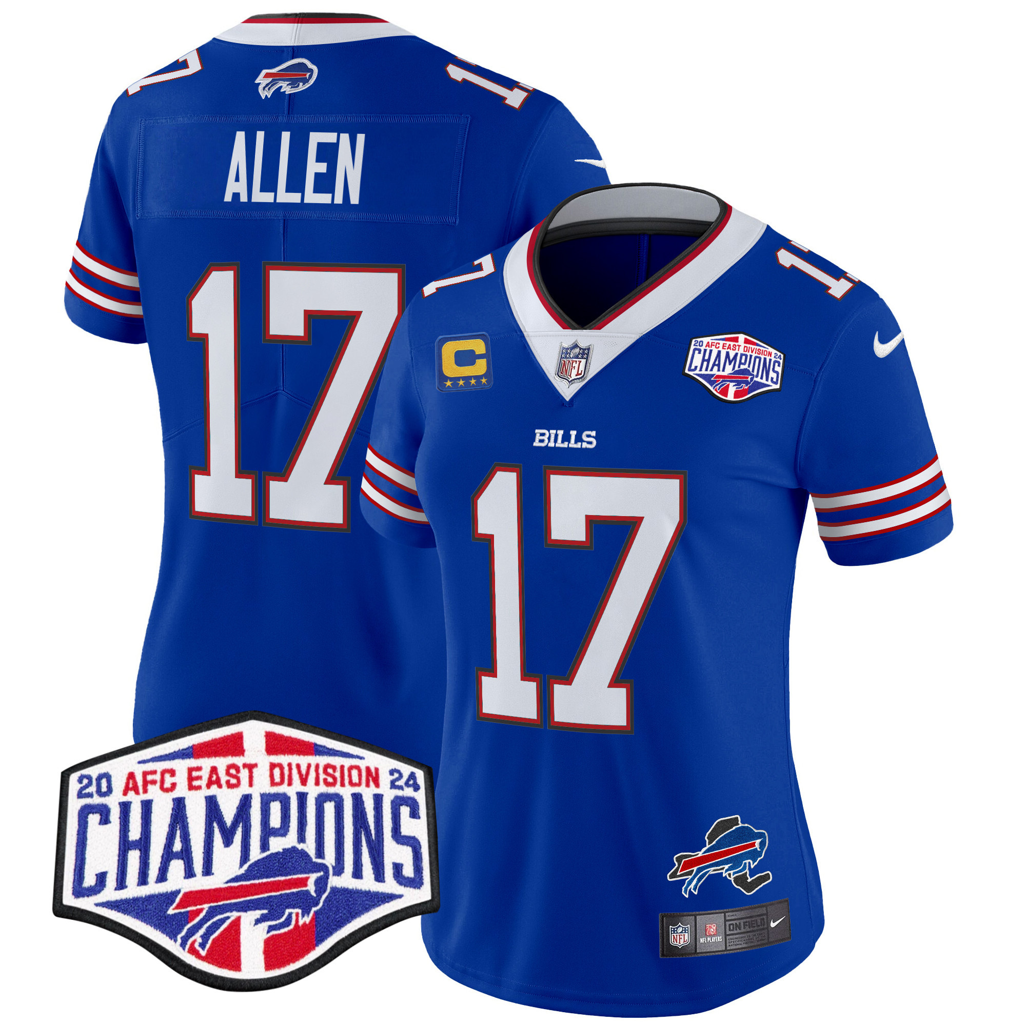 Josh Allen Women's Buffalo Bills 2024 AFC East Division Champions Vapor Limited Royal Jersey - All Stitched