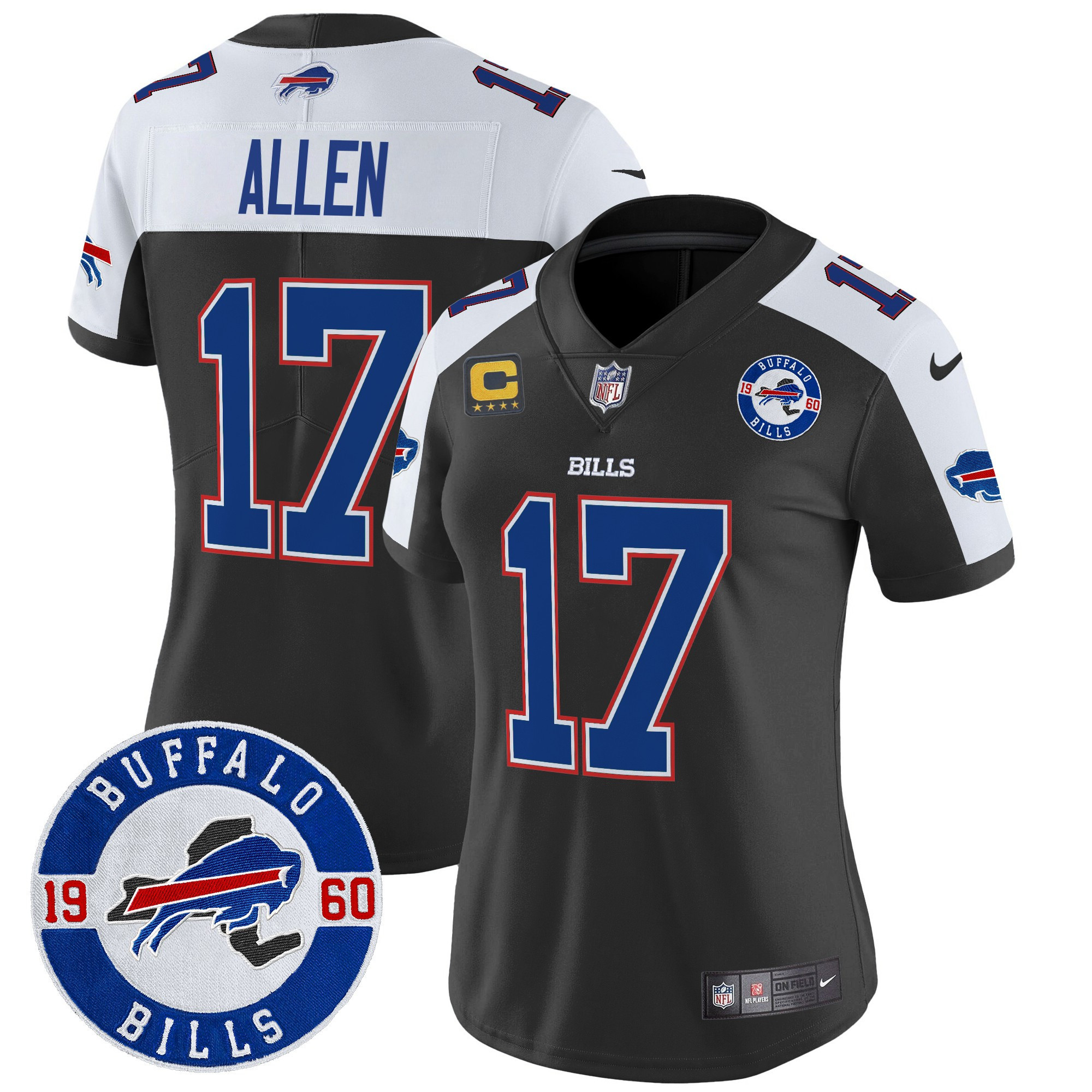 Josh Allen Women's Buffalo Bills 2024 Vapor Limited Black Alternate Jersey - All Stitched