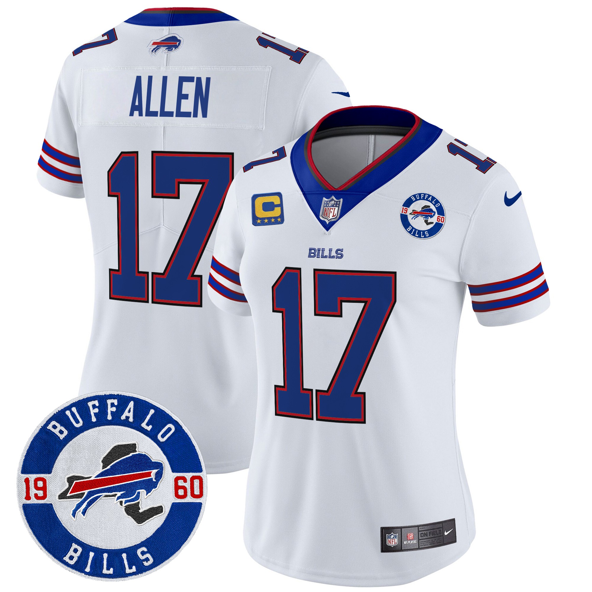 Josh Allen Women's Buffalo Bills 2024 Vapor Limited White Jersey - All Stitched
