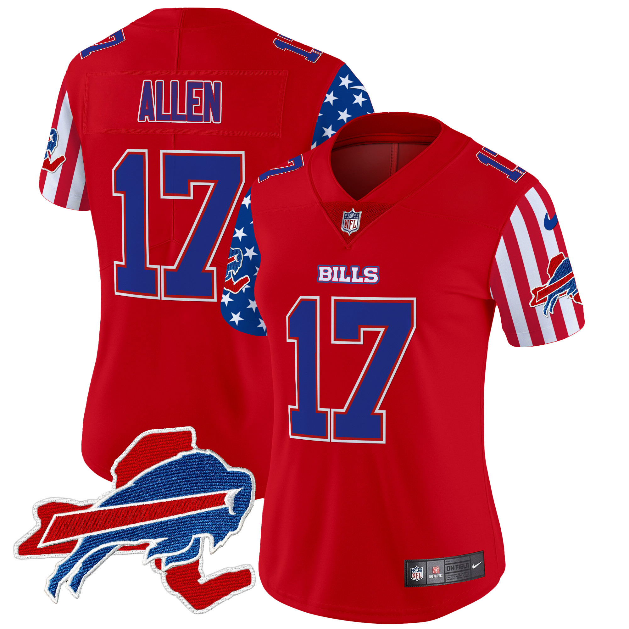 Josh Allen Women's Buffalo Bills American Style Vapor Limited Red Jersey - All Stitched