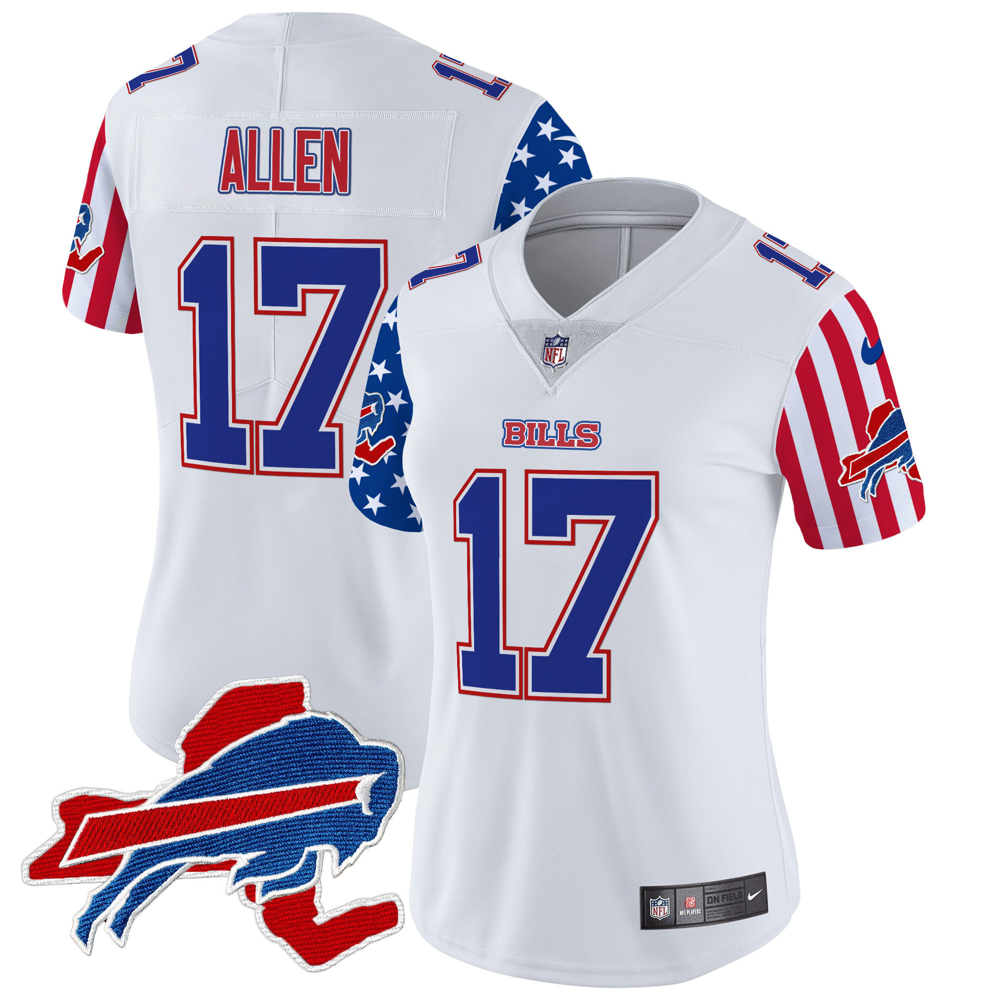 Josh Allen Women's Buffalo Bills American Style Vapor Limited White Jersey - All Stitched