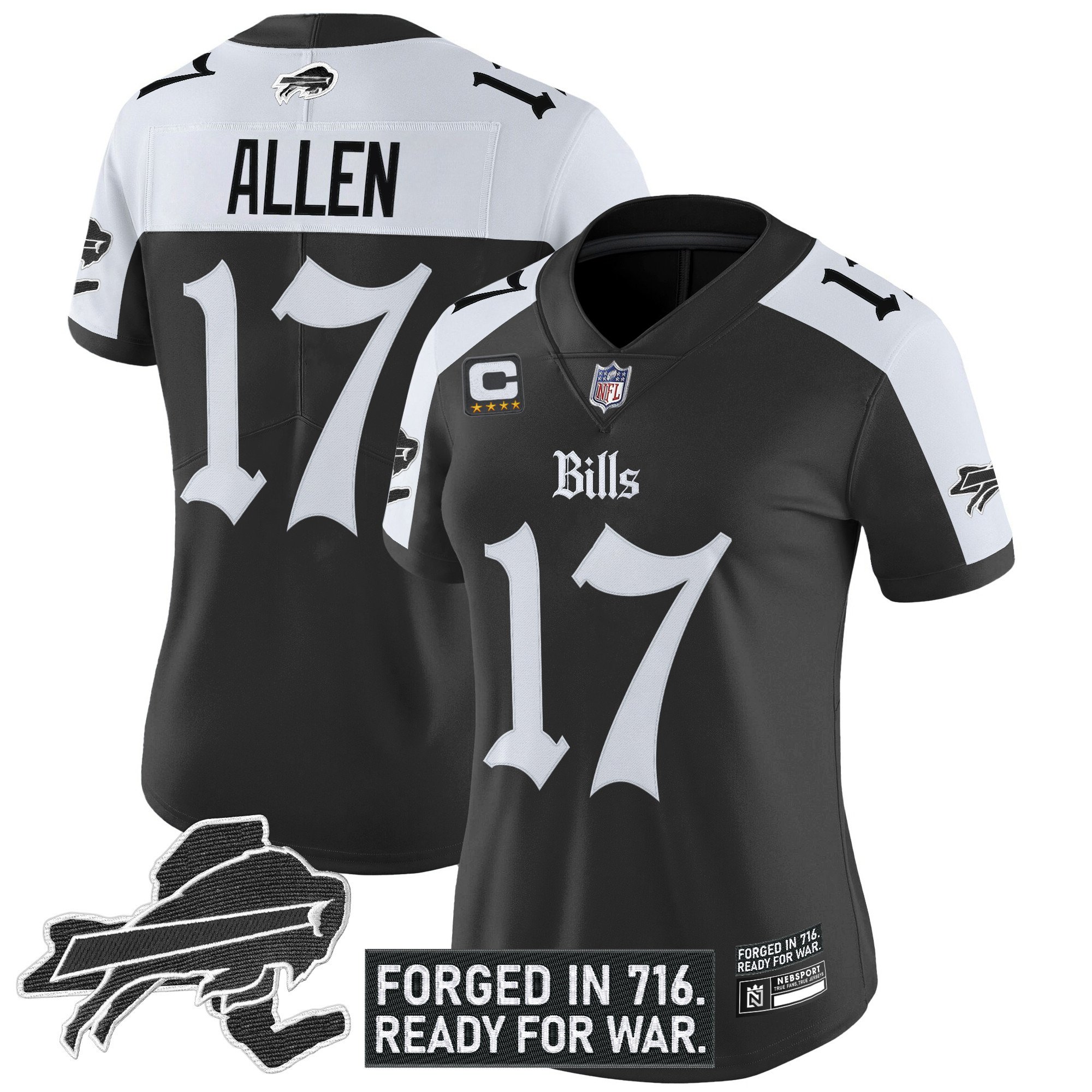 Josh Allen Women's Buffalo Bills 'Gothic Cold Front Edition' Vapor Limited Alternate Jersey - All Stitched