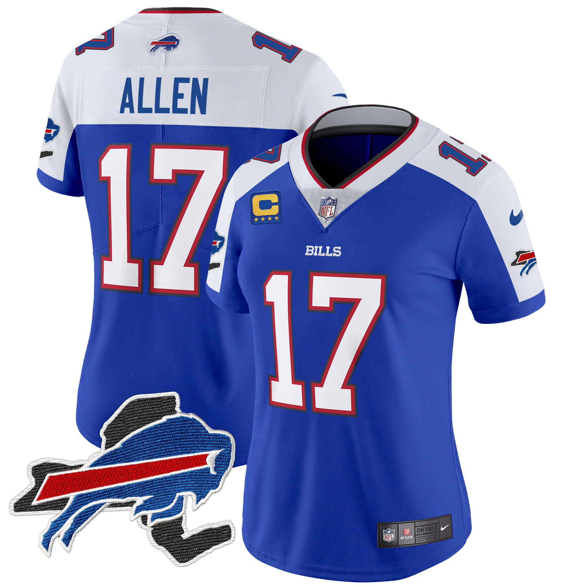 Josh Allen Women's Buffalo Bills New York Patch Vapor Limited Royal Alternate Jersey - All Stitched