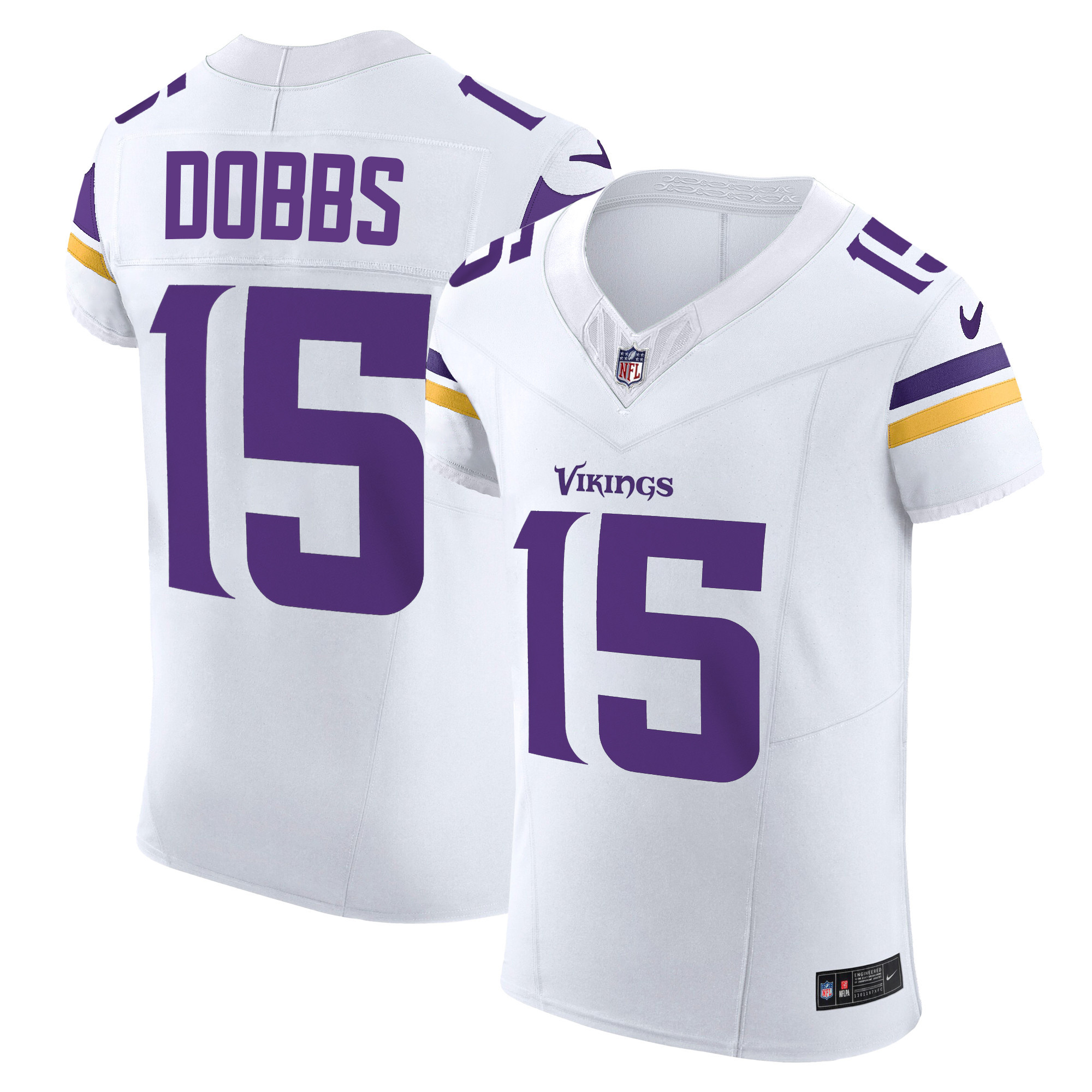 Joshua Dobbs Men's Minnesota Vikings Vapor Elite White Jersey - All Stitched