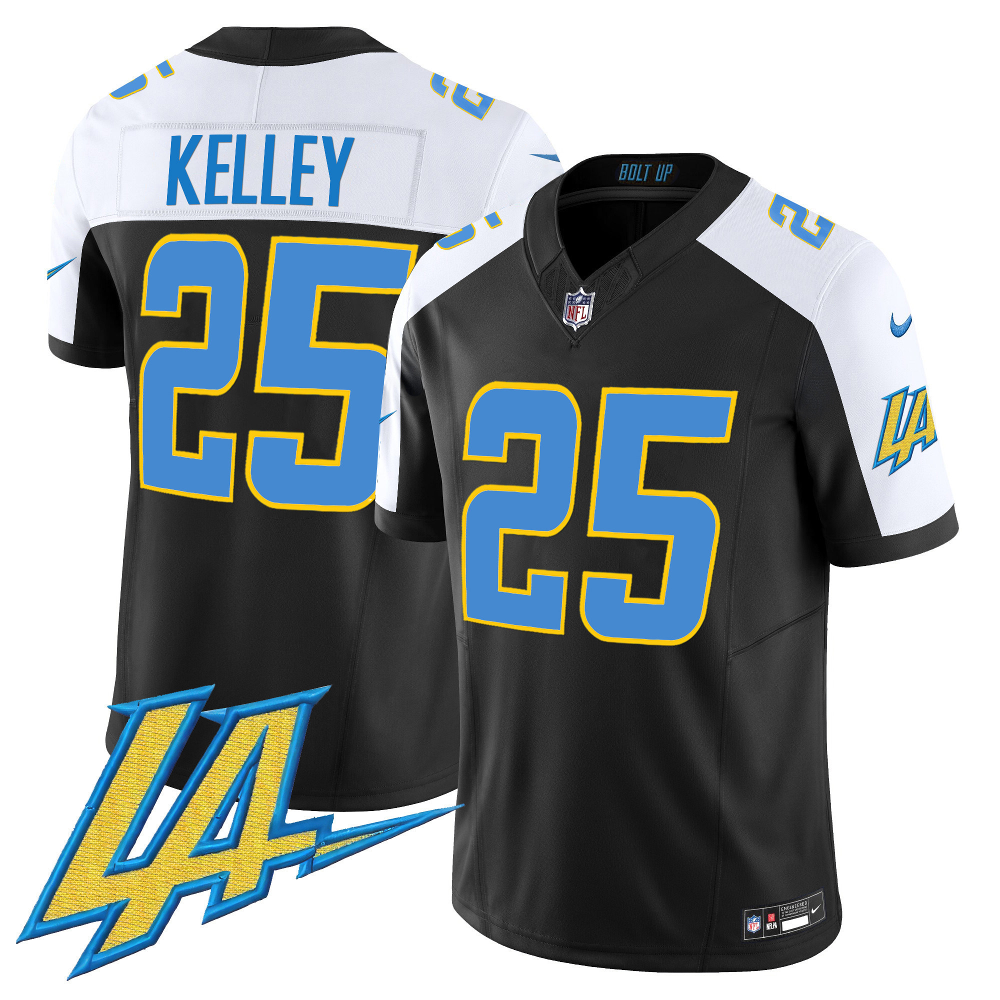 Joshua Kelley Men's Los Angeles Chargers Vapor Limited Black Alternate Jersey - All Stitched