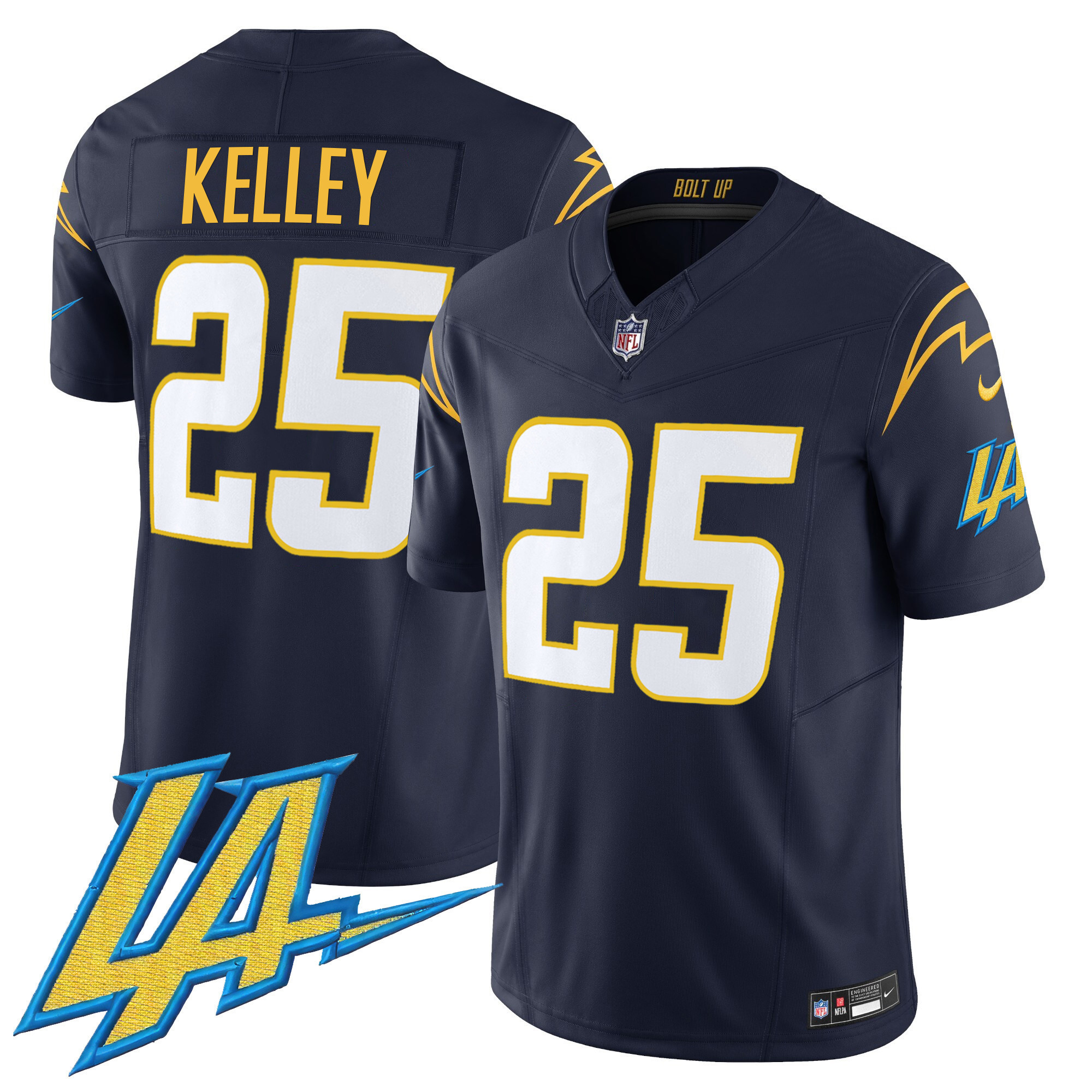 Joshua Kelley Men's Los Angeles Chargers Vapor Limited Navy Jersey - All Stitched