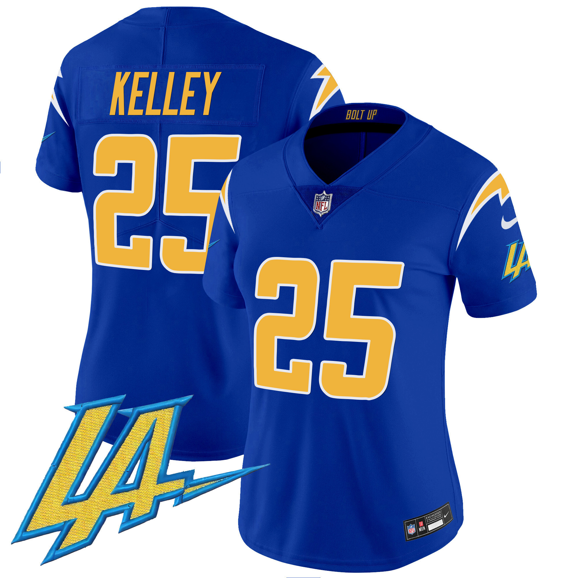 Joshua Kelley Women's Los Angeles Chargers Vapor Limited Royal Jersey - All Stitched