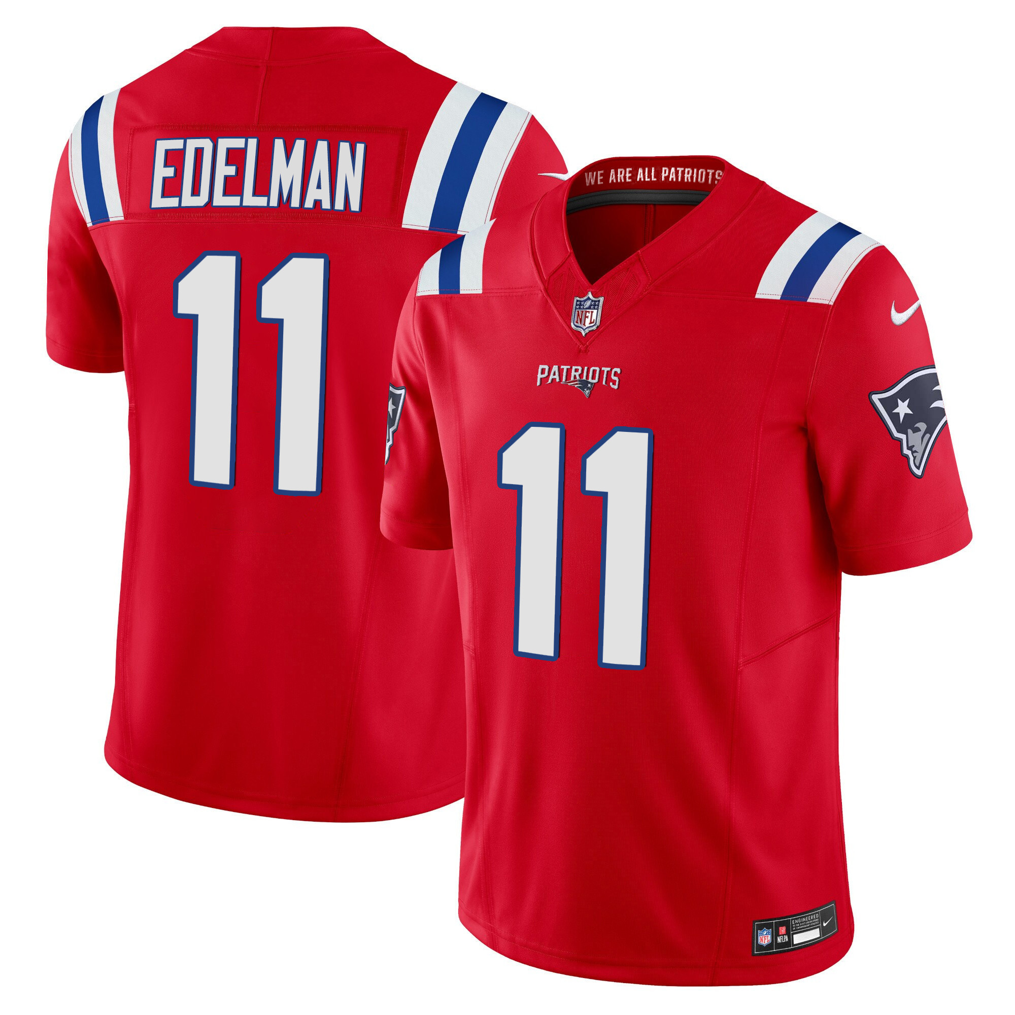 Julian Edelman Men's New England Patriots Vapor Limited Red Jersey - All Stitched