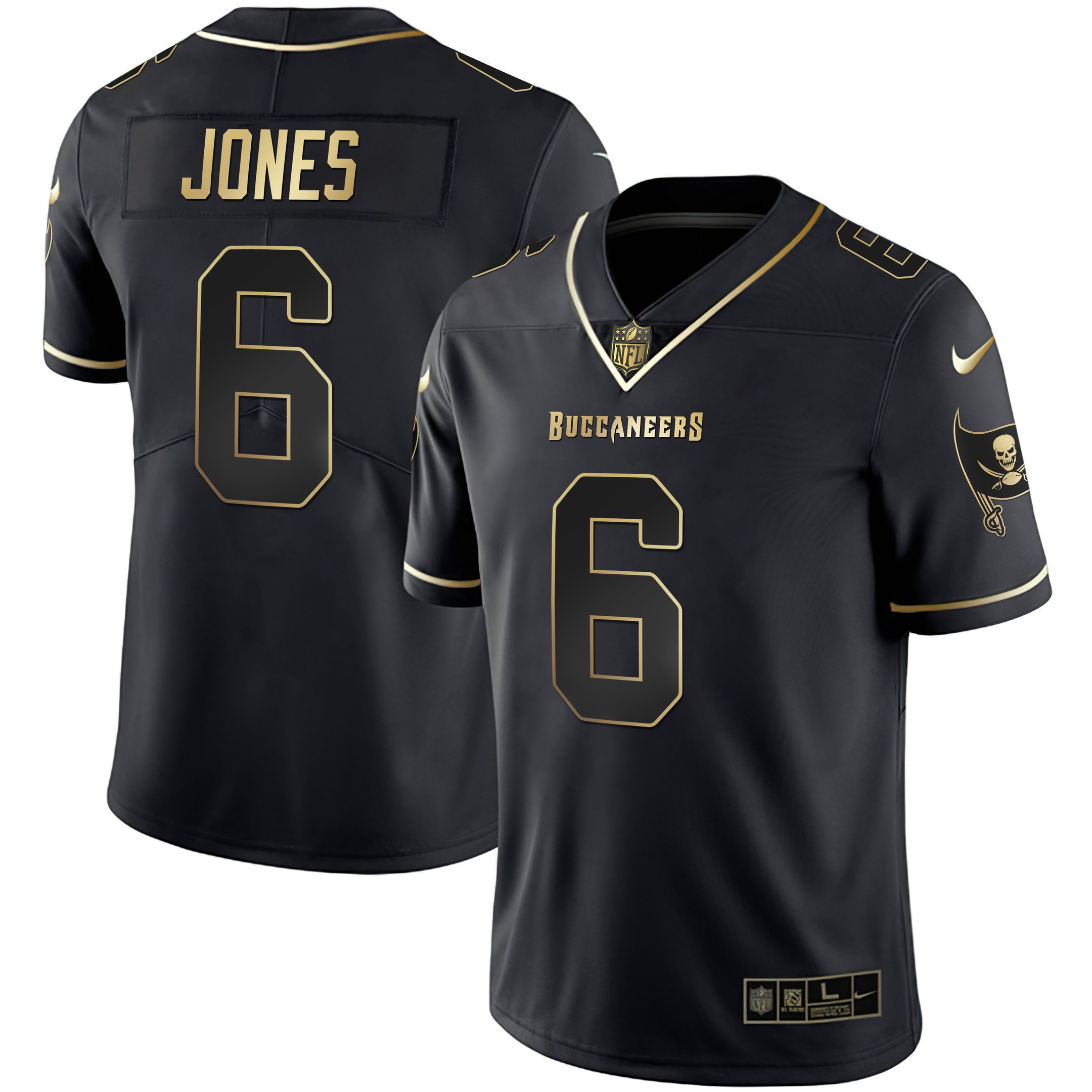 Julio Jones Men's Tampa Bay Buccaneers White Gold & Black Gold Black Gold Jersey - All Stitched
