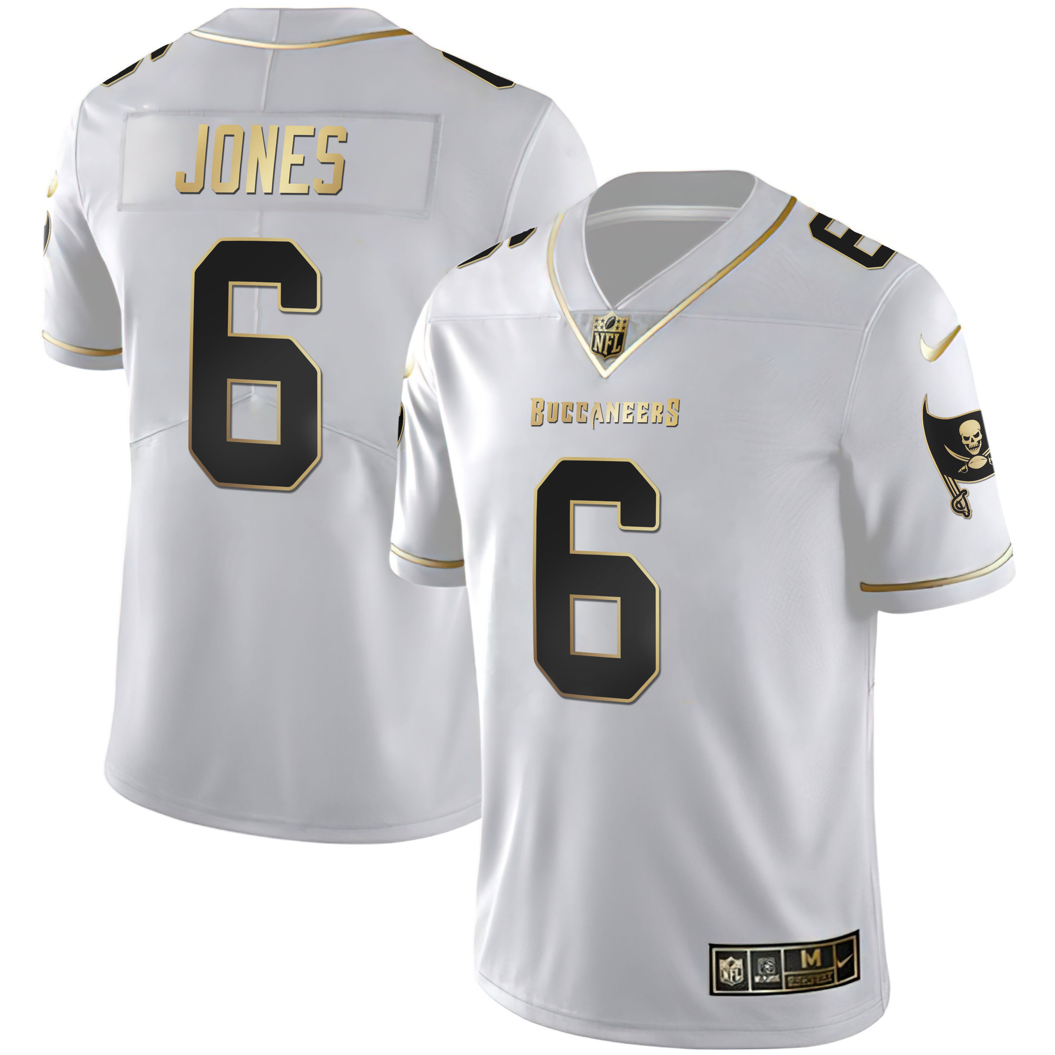Julio Jones Men's Tampa Bay Buccaneers White Gold & Black Gold White Gold Jersey - All Stitched
