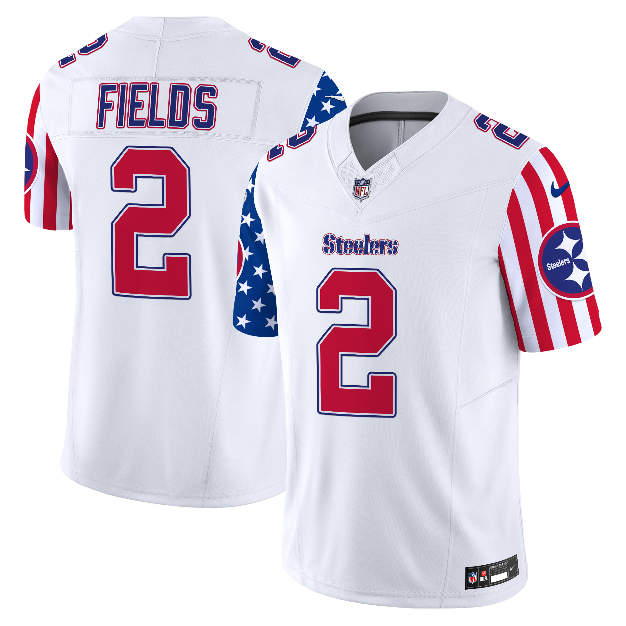 Justin Fields Men's Pittsburgh Steelers American Style Vapor Limited White Jersey - All Stitched