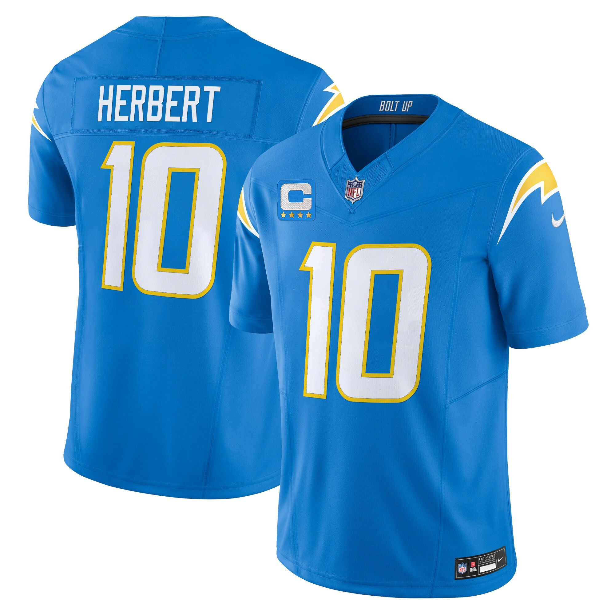 Justin Herbert Men's Los Angeles Chargers 2024 Vapor Limited Powder Blue Jersey - All Stitched