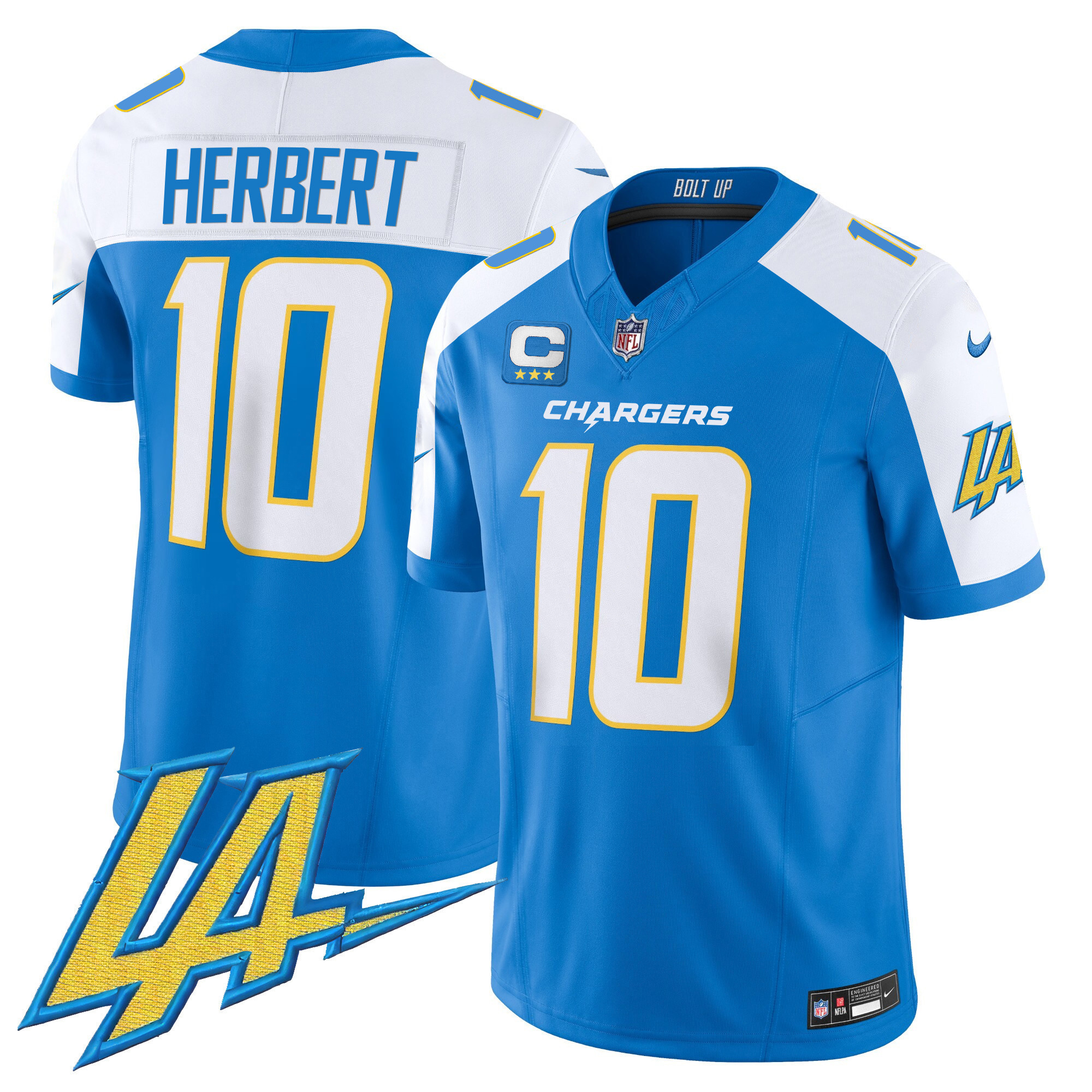 Justin Herbert Men's Los Angeles Chargers Vapor Limited Blue Alternate Jersey - All Stitched