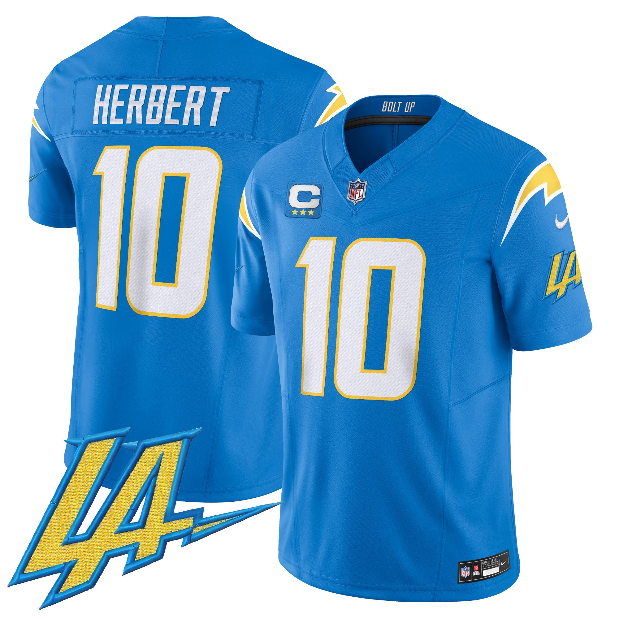 Justin Herbert Men's Los Angeles Chargers Vapor Limited Powder Blue Jersey - All Stitched