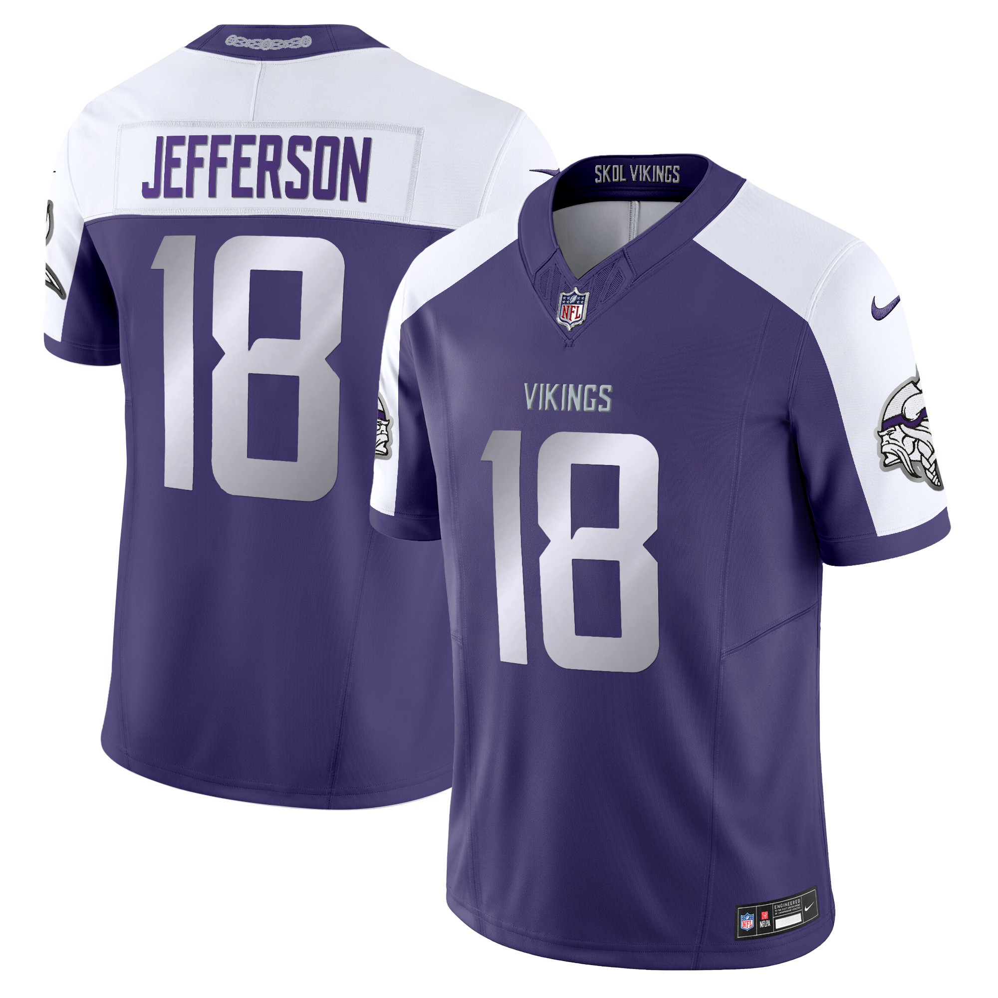 Justin Jefferson Men's 2024 Minnesota Vikings Winter Warrior Vapor Limited Purple Alternate Jersey - All Stitched