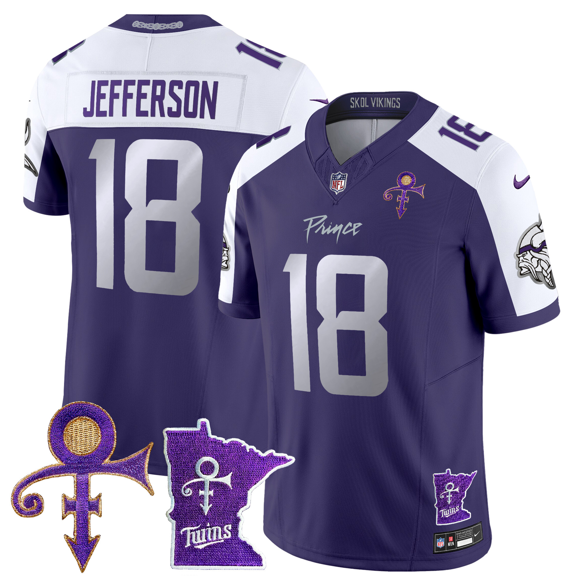 Justin Jefferson Men's Minnesota Vikings 2024 Prince Vapor Limited Purple Alternate Jersey - All Stitched