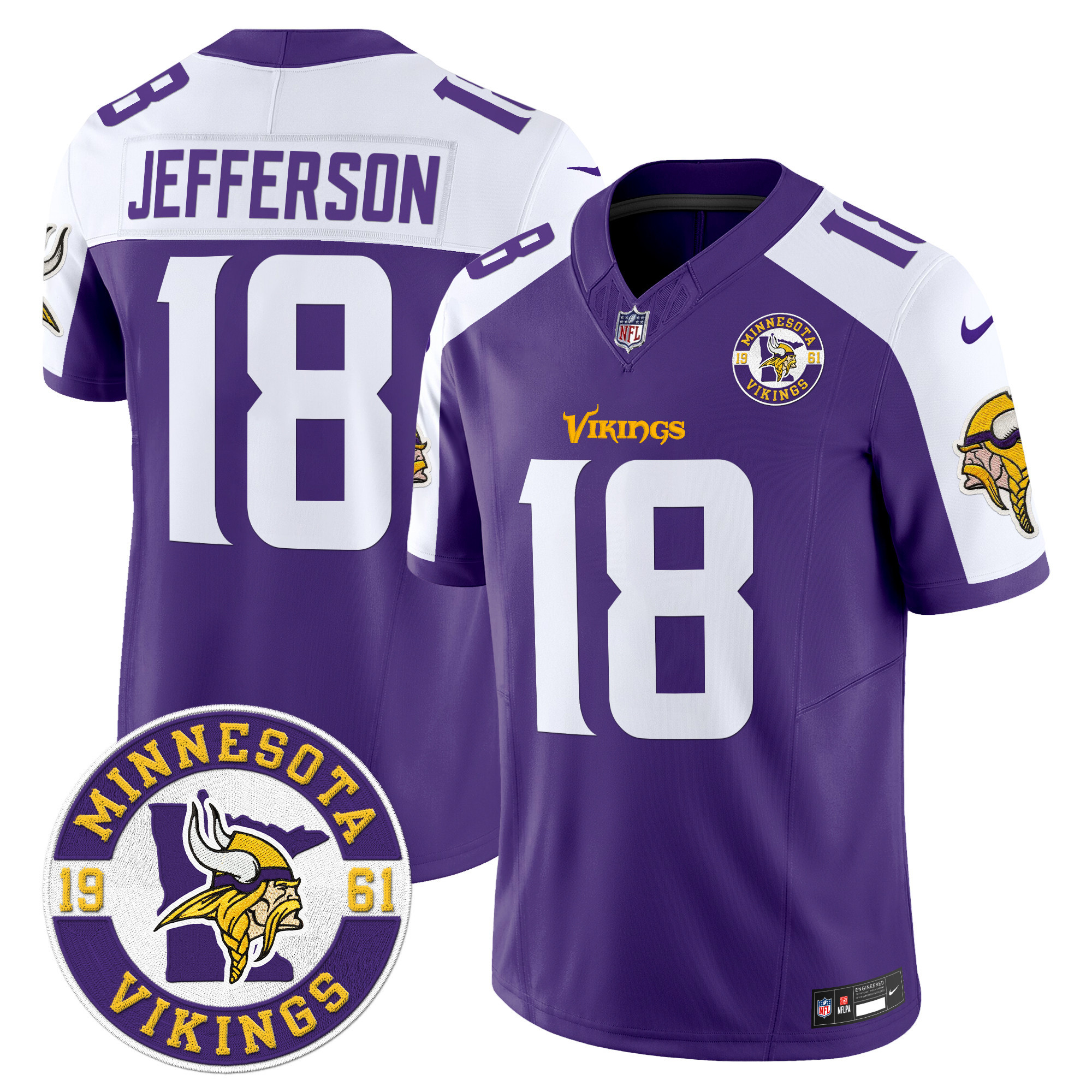 Justin Jefferson Men's Minnesota Vikings 2024 Vapor Limited Purple Alternate Jersey - All Stitched