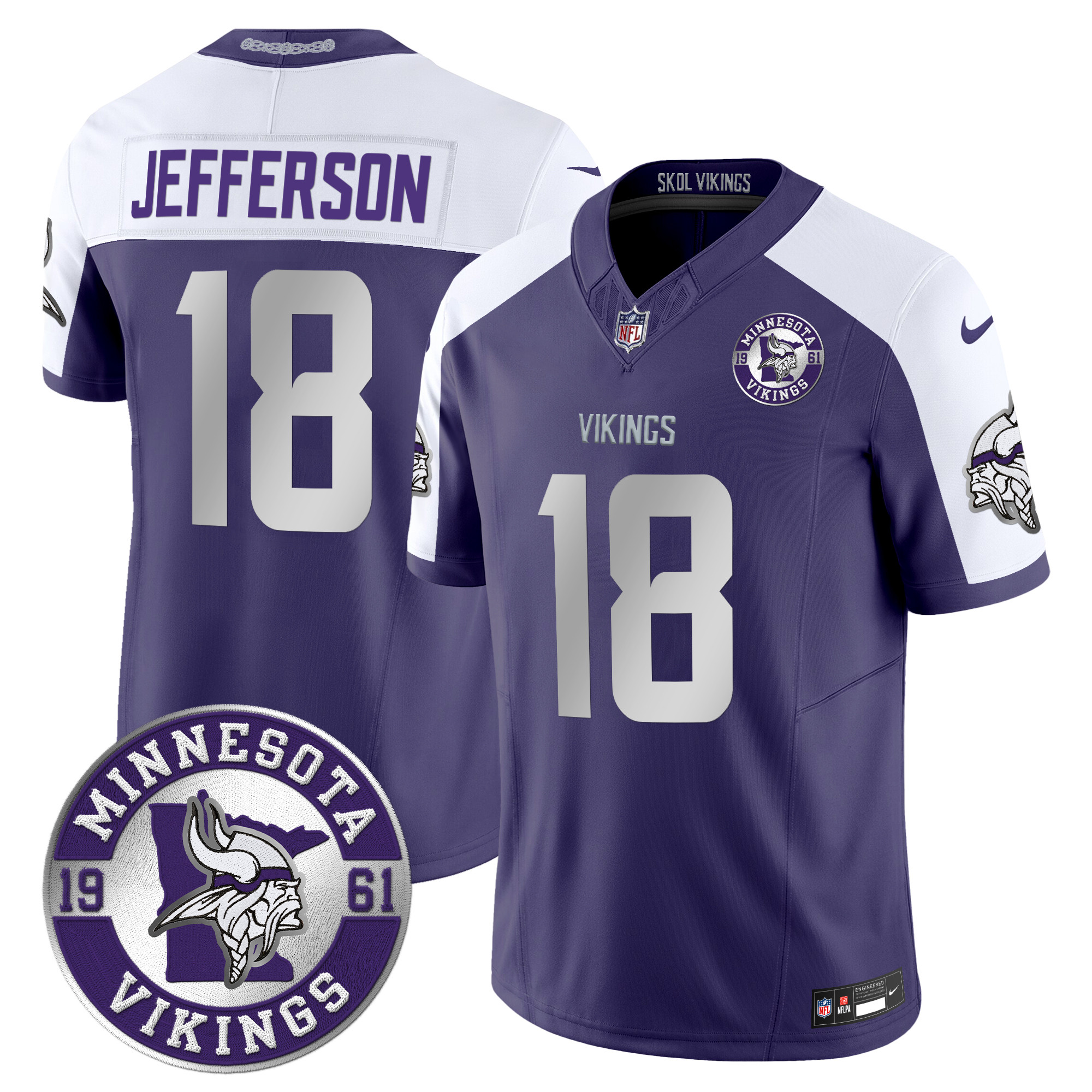 Justin Jefferson Men's Minnesota Vikings 2024 Vapor Limited Purple Alternate Jersey - All Stitched