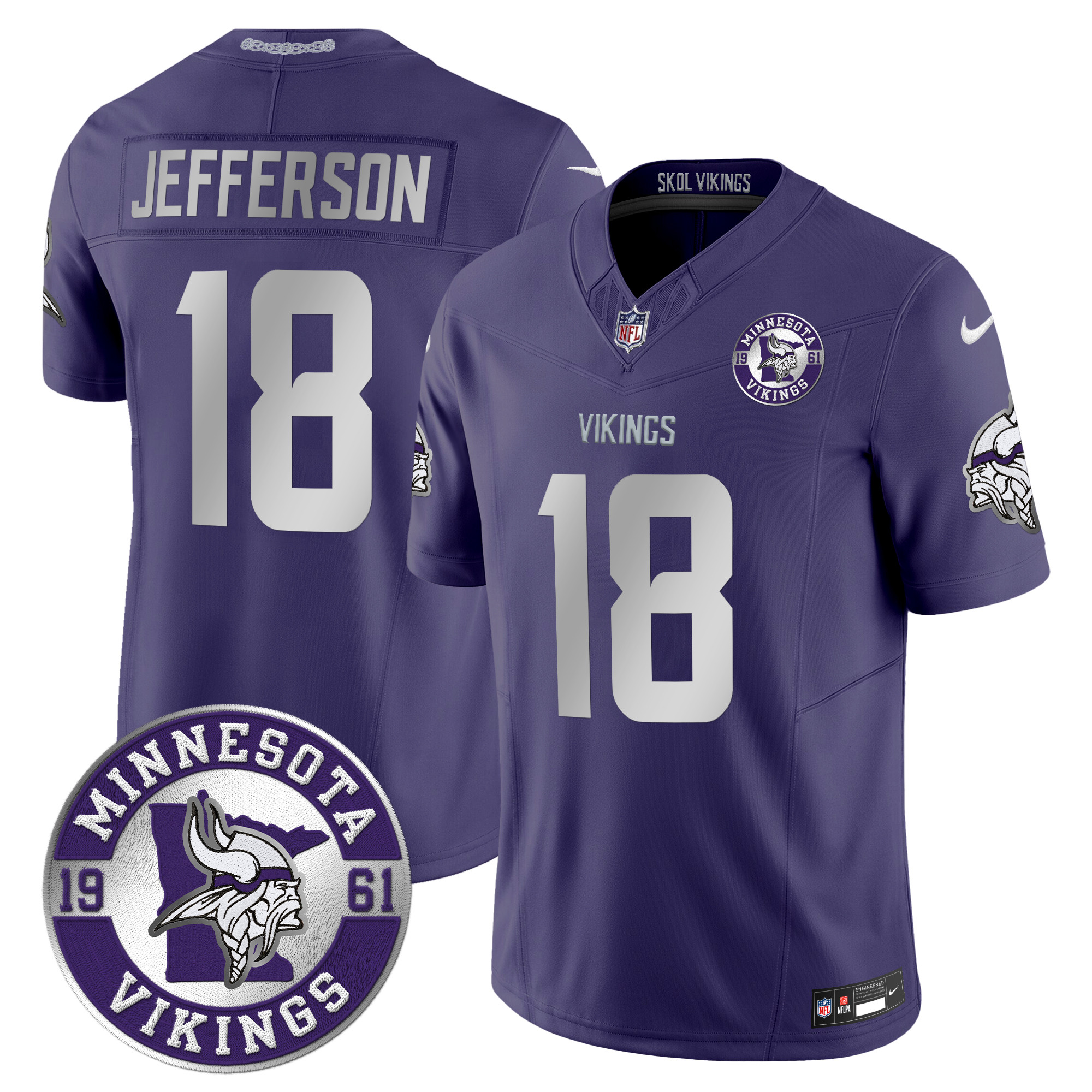 Justin Jefferson Men's Minnesota Vikings 2024 Vapor Limited Purple Jersey - All Stitched