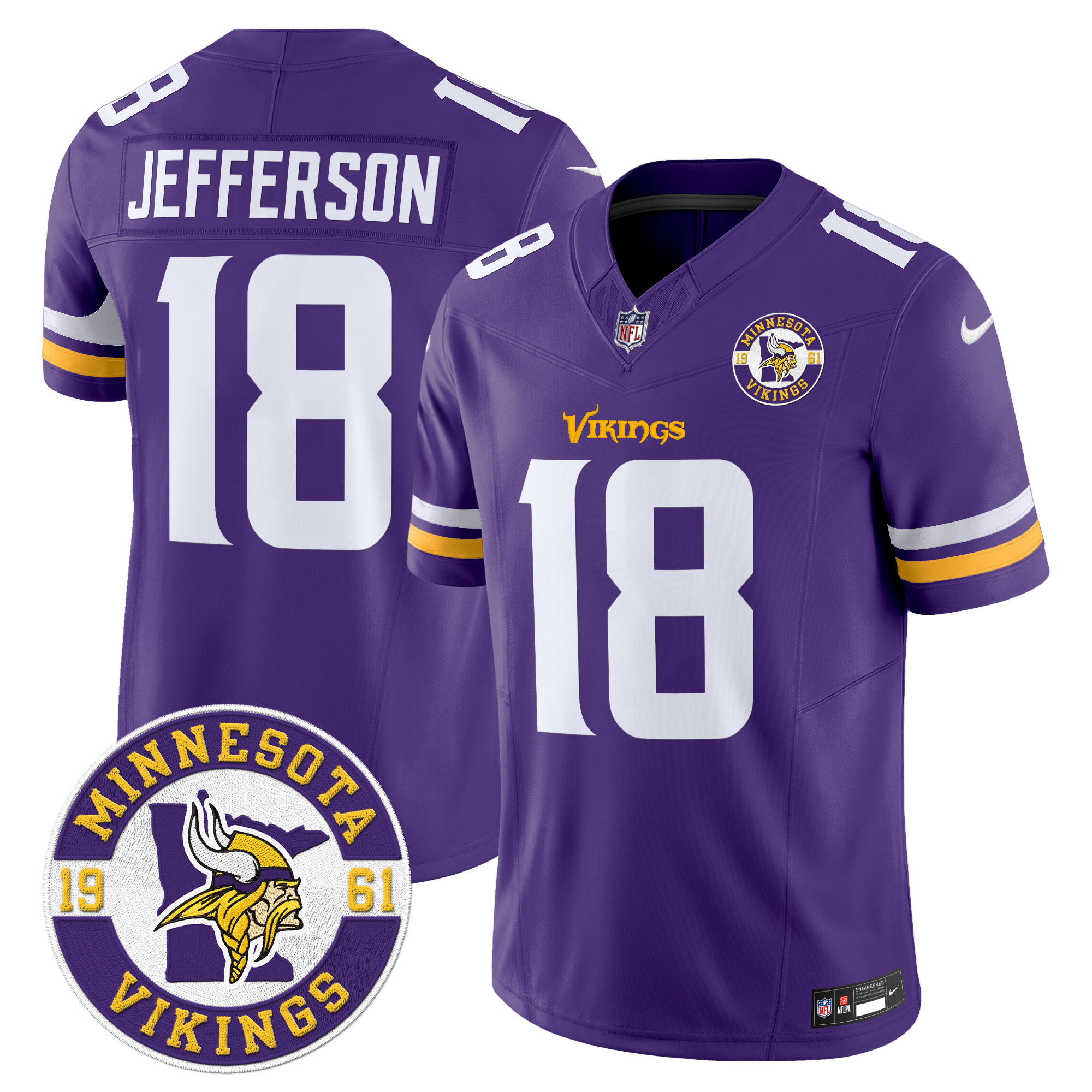 Justin Jefferson Men's Minnesota Vikings 2024 Vapor Limited Purple Jersey - All Stitched