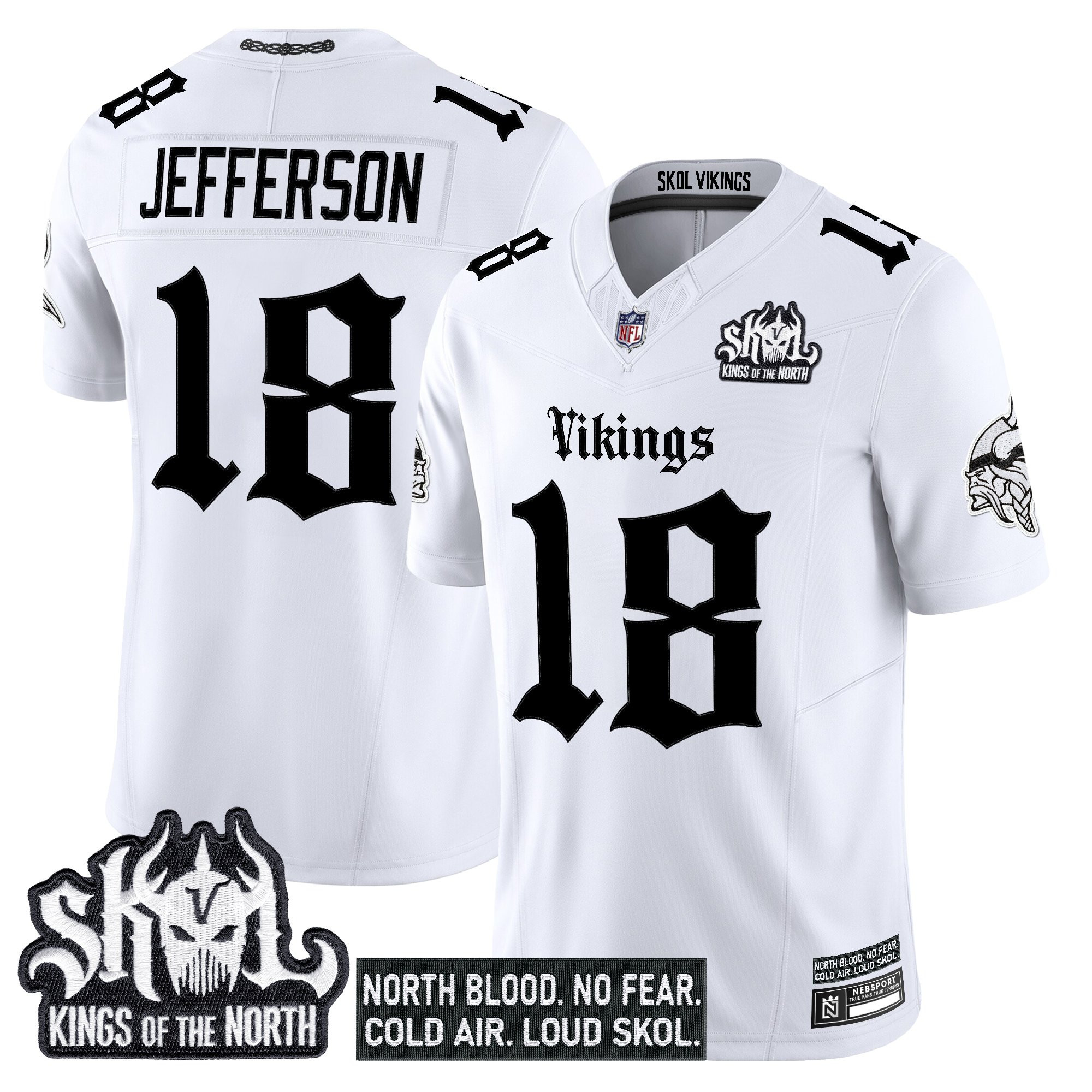 Justin Jefferson Men's Minnesota Vikings 'Gothic Norseblood Edition' Vapor Limited White Jersey - All Stitched