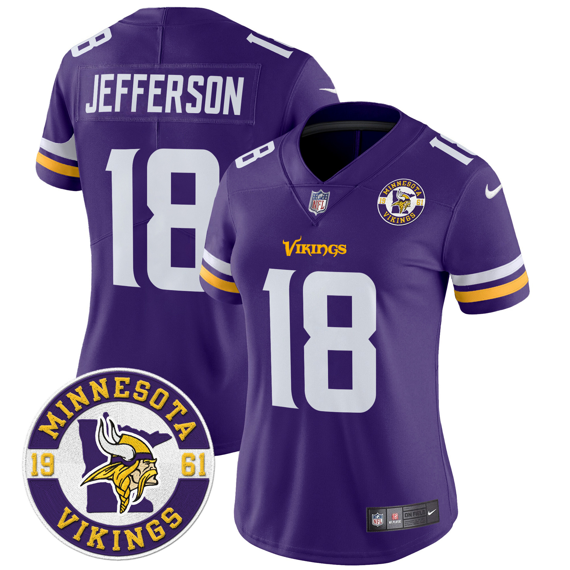 Justin Jefferson Women's Minnesota Vikings 2024 Vapor Limited Purple Jersey - All Stitched