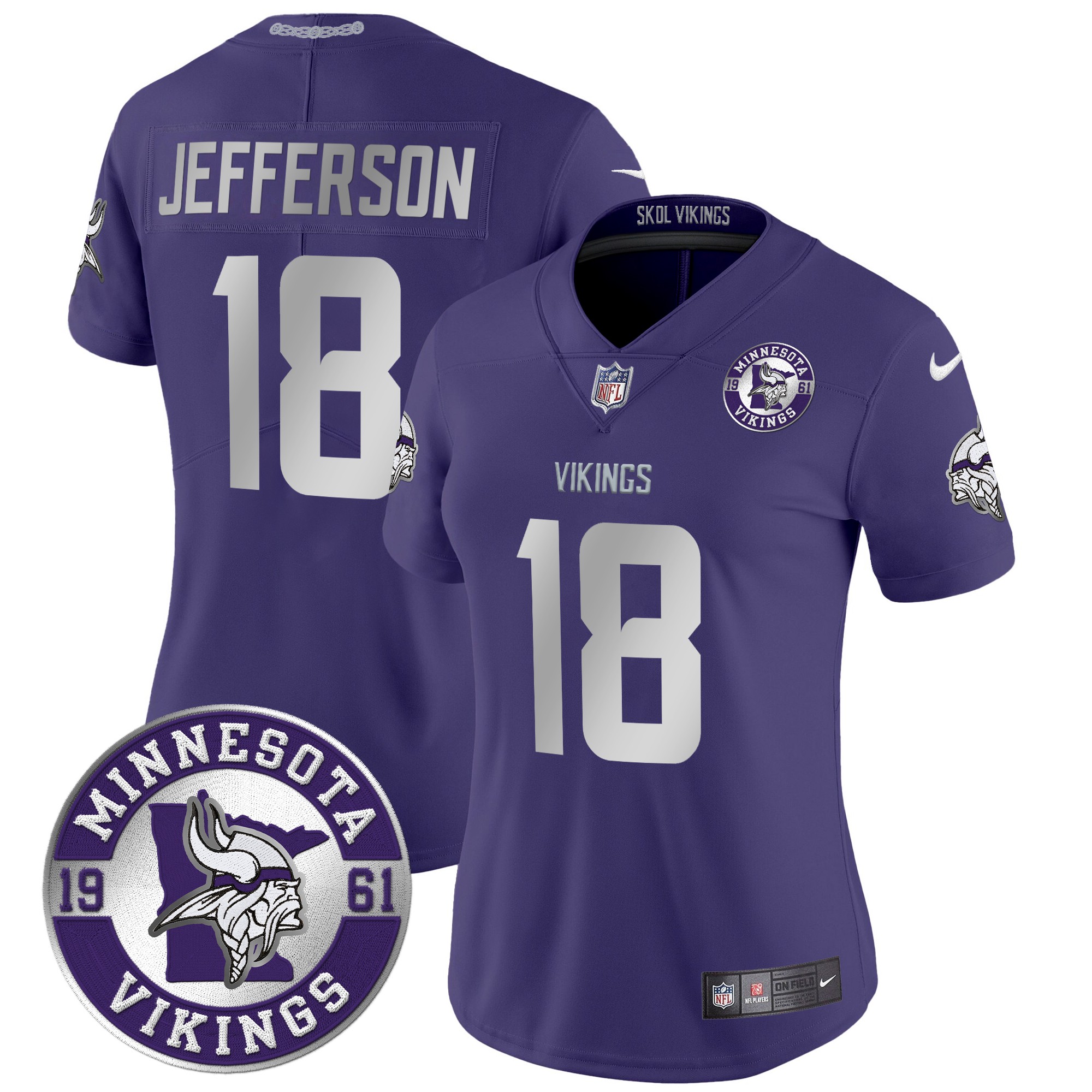 Justin Jefferson Women's Minnesota Vikings 2024 Vapor Limited Purple Jersey - All Stitched