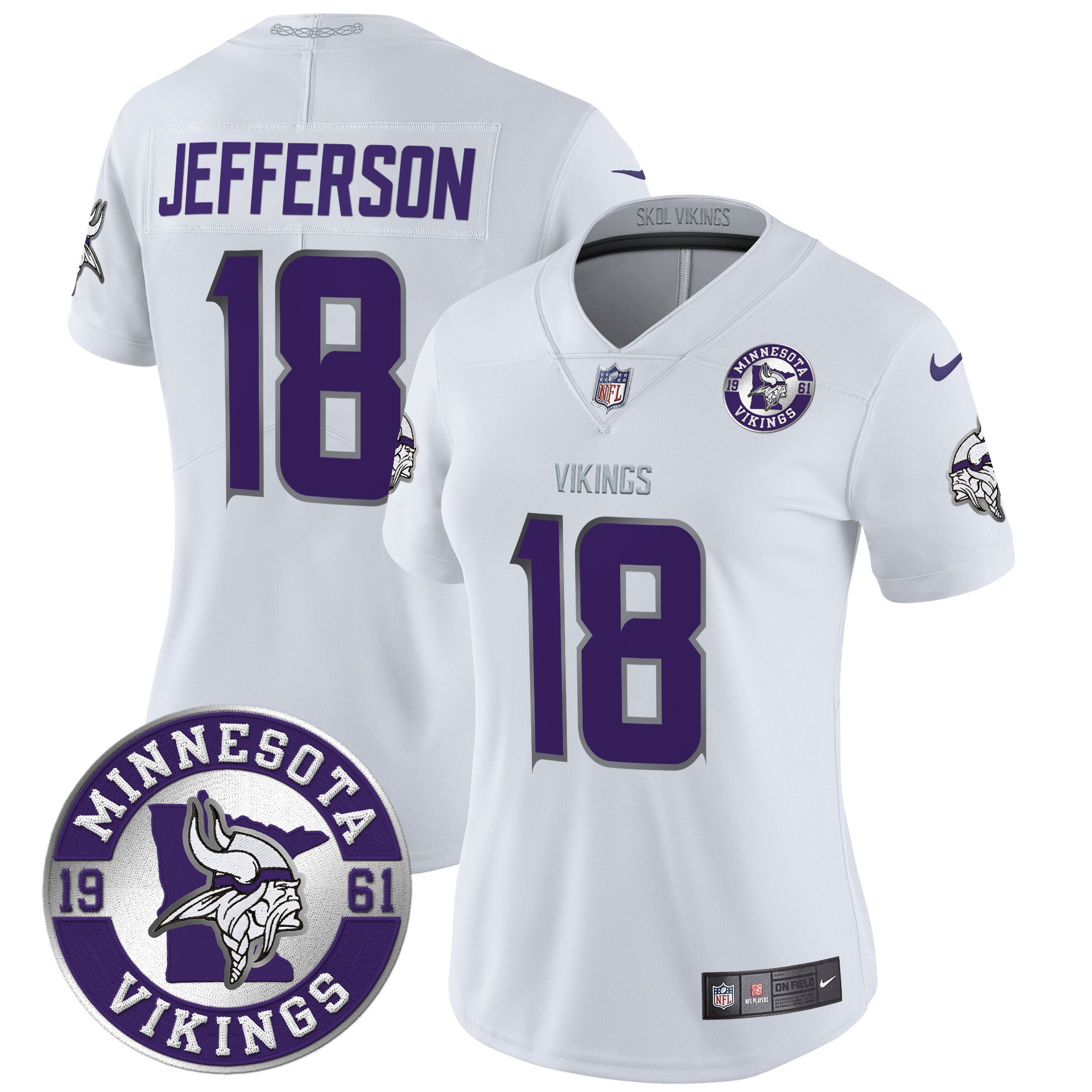 Justin Jefferson Women's Minnesota Vikings 2024 Vapor Limited Winter Warrior Jersey - All Stitched