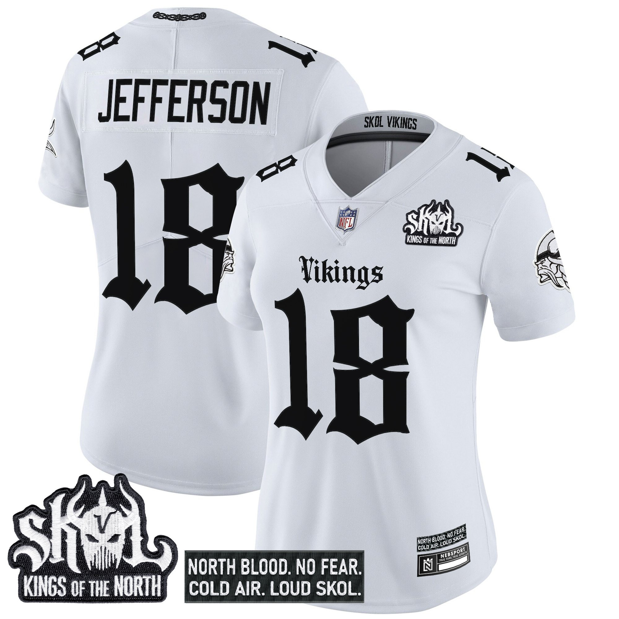 Justin Jefferson Women's Minnesota Vikings 'Gothic Norseblood Edition' Vapor Limited White Jersey - All Stitched
