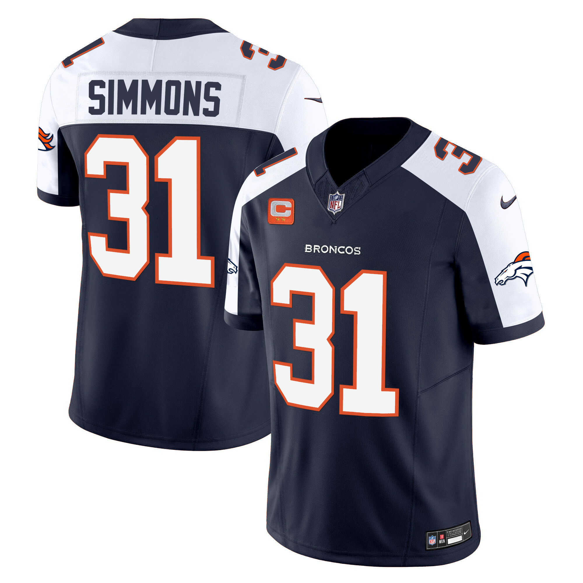 Justin Simmons Men's Denver Broncos Vapor Limited Navy Alternate Jersey - All Stitched