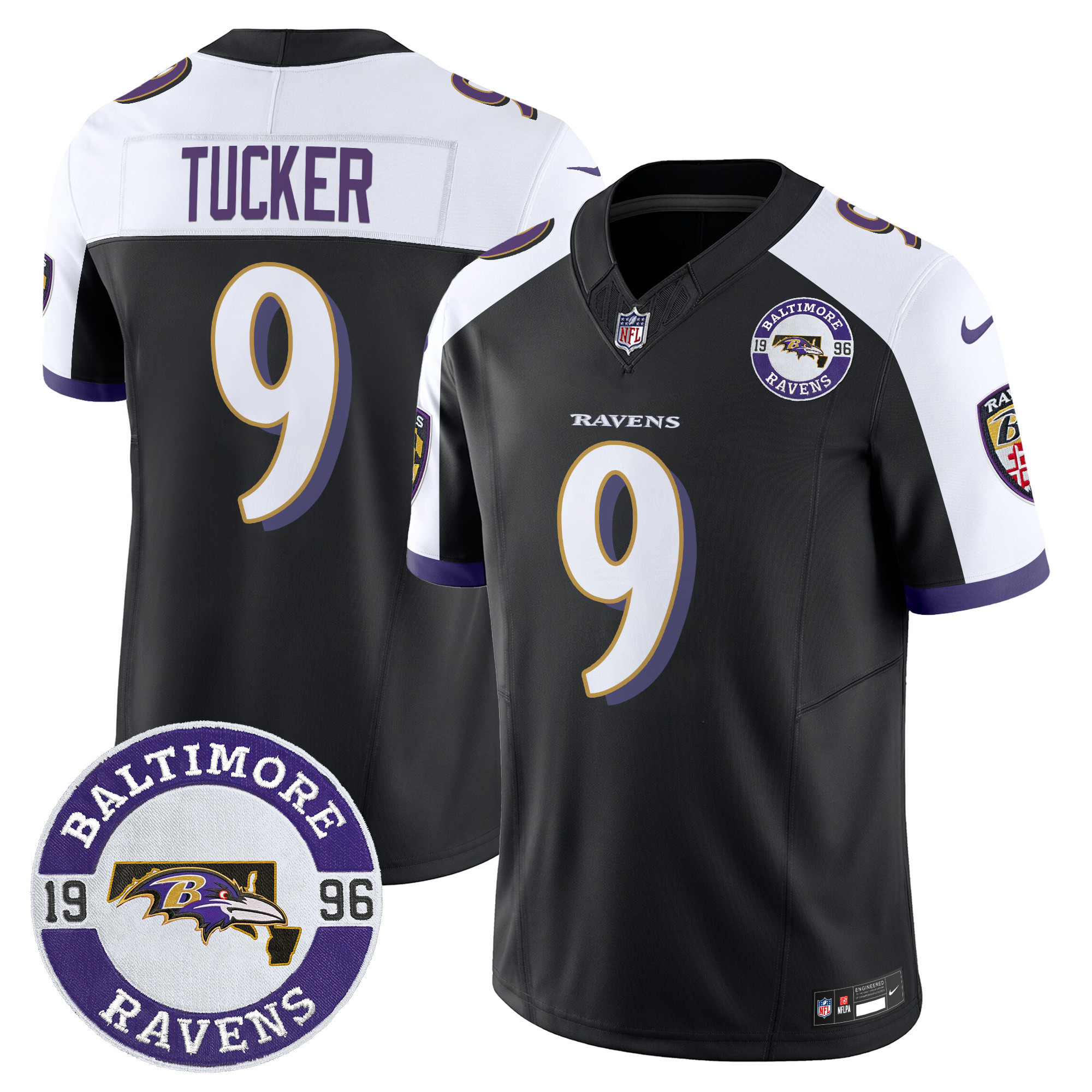 Justin Tucker Men's Baltimore Ravens 2024 Vapor Limited Black Alternate Jersey - All Stitched