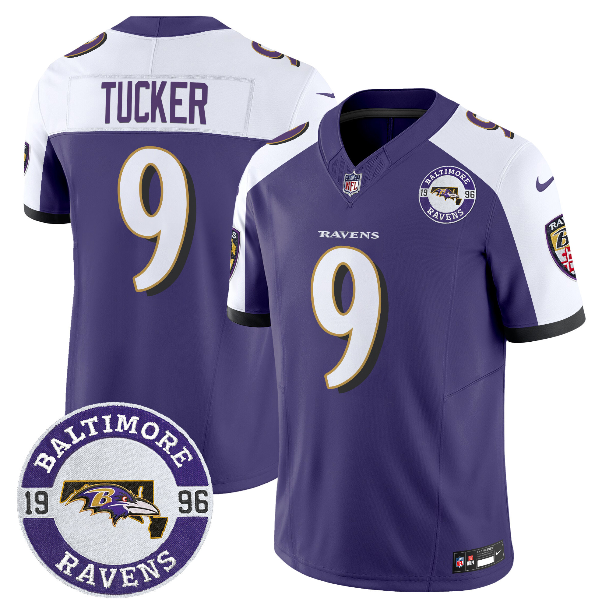 Justin Tucker Men's Baltimore Ravens 2024 Vapor Limited Purple Alternate Jersey - All Stitched