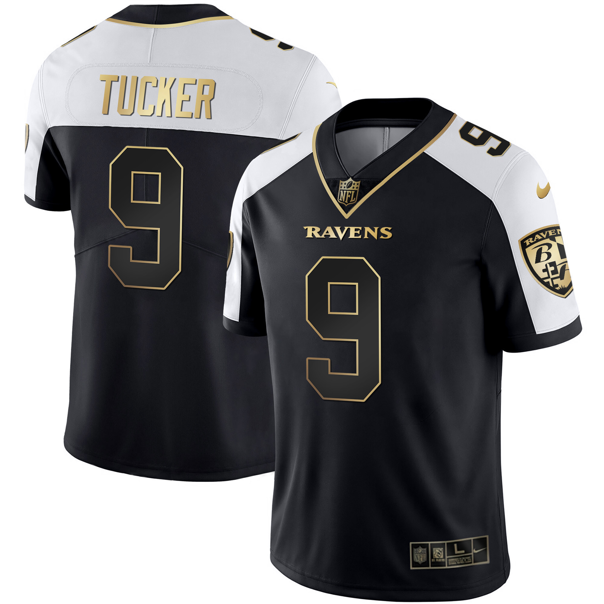 Justin Tucker Men's Baltimore Ravens Gold Vapor Alternate Jersey - All Stitched