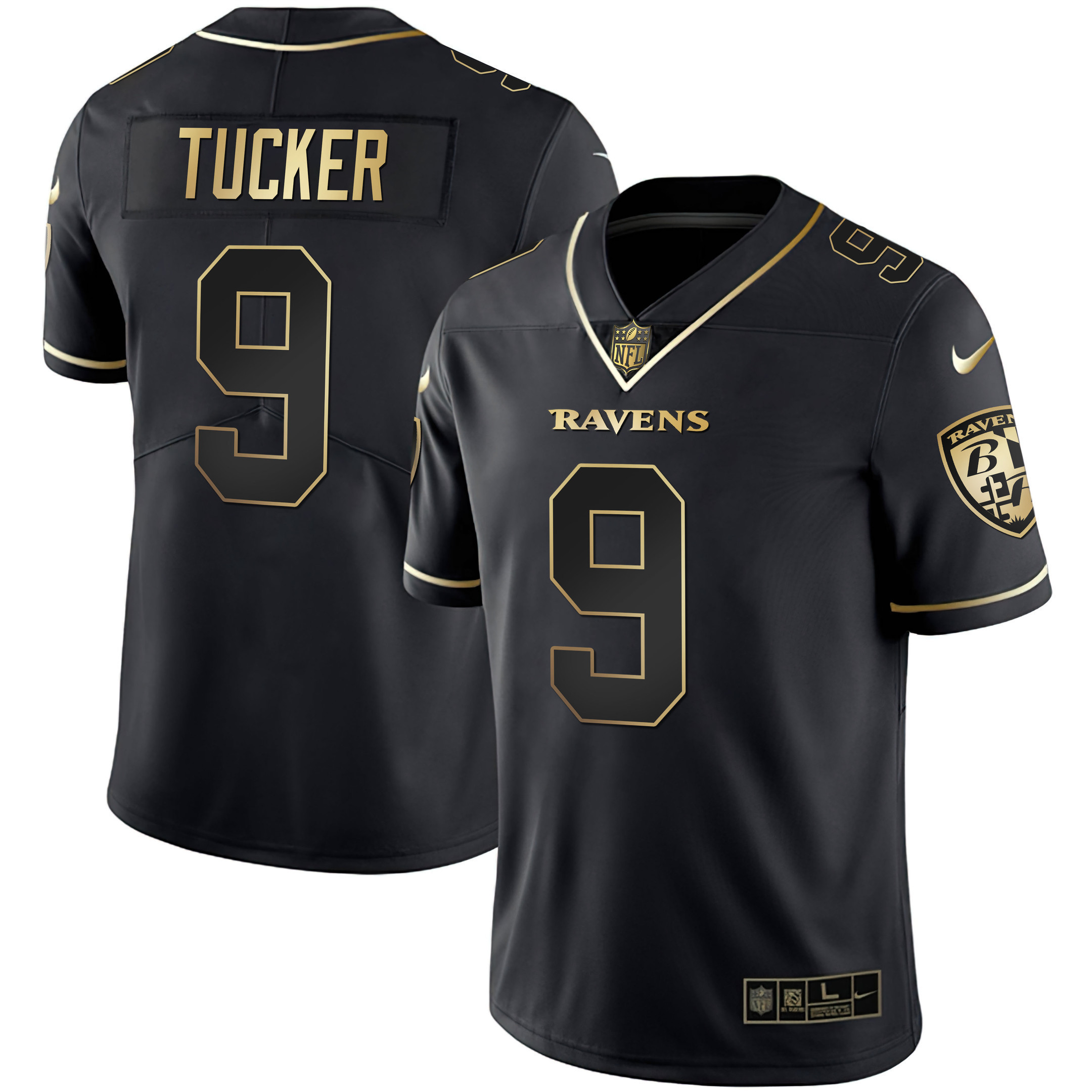 Justin Tucker Men's Baltimore Ravens Gold Vapor Black Gold Jersey - All Stitched