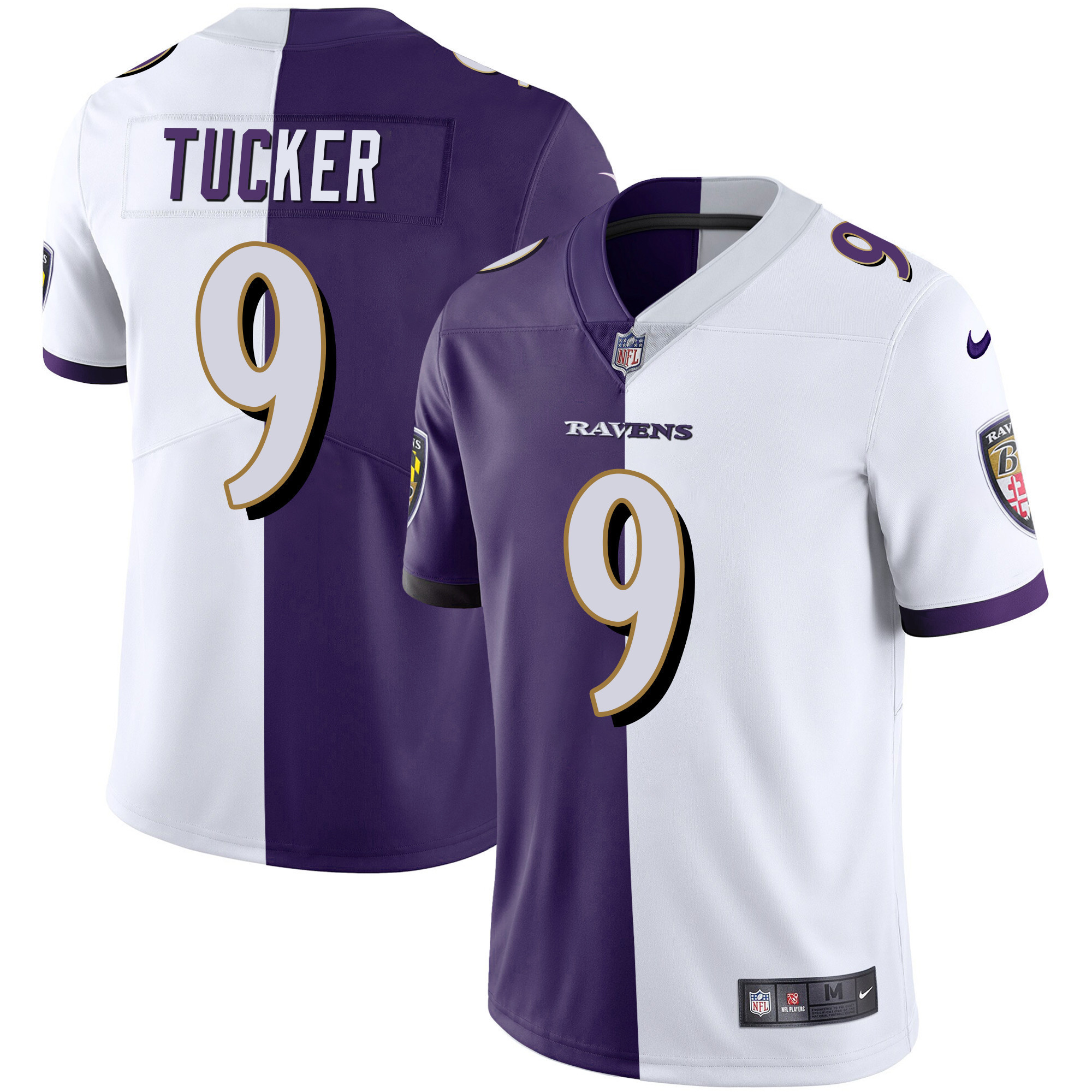 Justin Tucker Men's Baltimore Ravens Gold Vapor Split Jersey - All Stitched