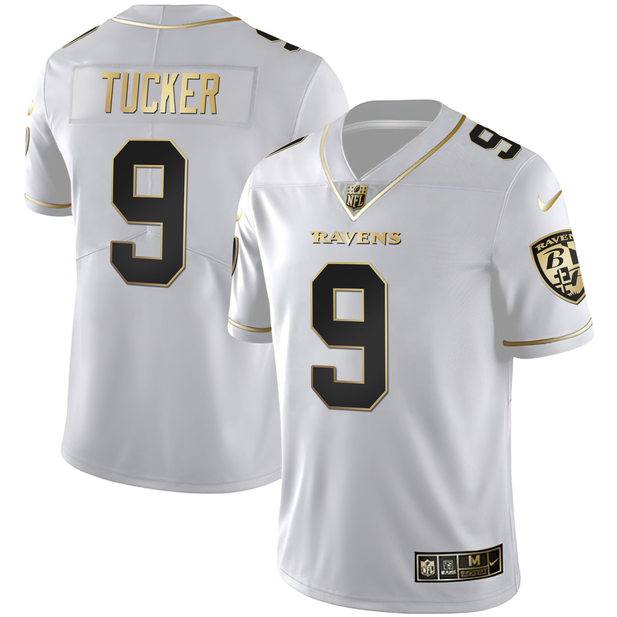 Justin Tucker Men's Baltimore Ravens Gold Vapor White Gold Jersey - All Stitched