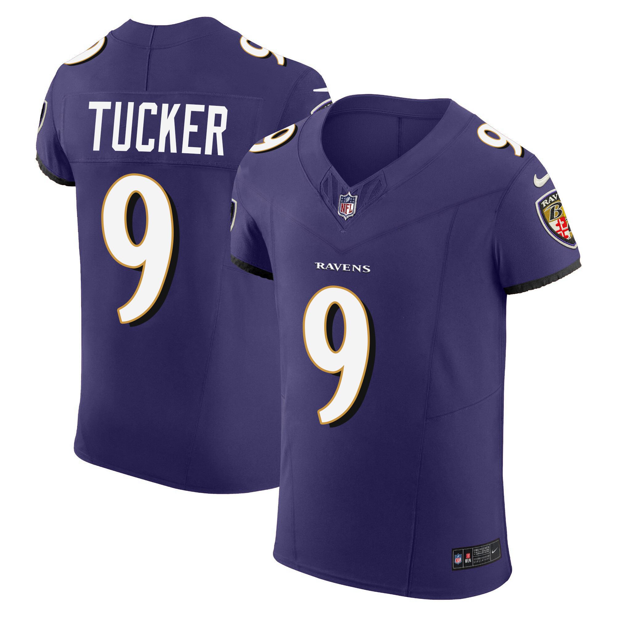 Justin Tucker Men's Baltimore Ravens Vapor Elite Purple Jersey - All Stitched