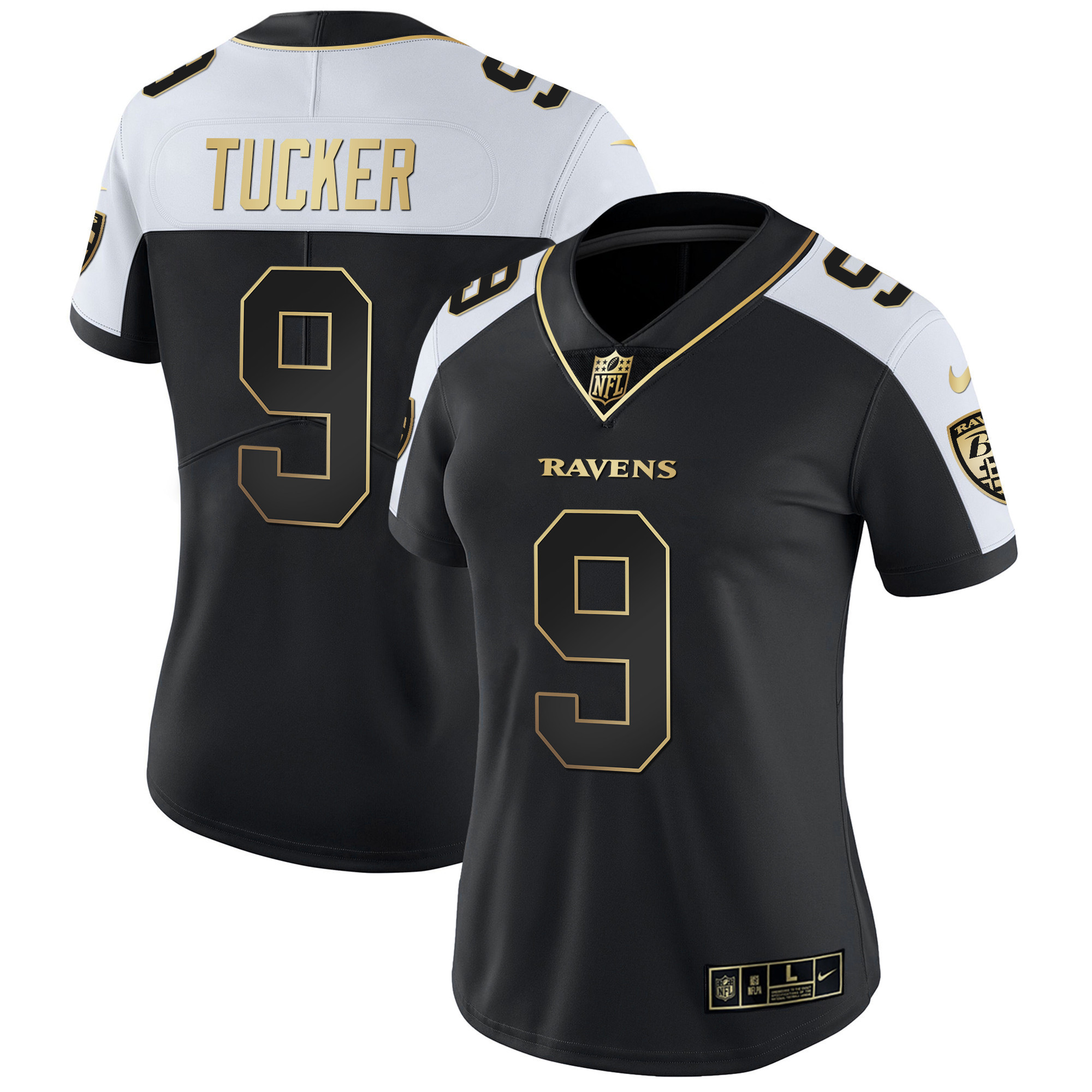 Justin Tucker Women's Baltimore Ravens Gold Vapor Alternate Jersey - All Stitched