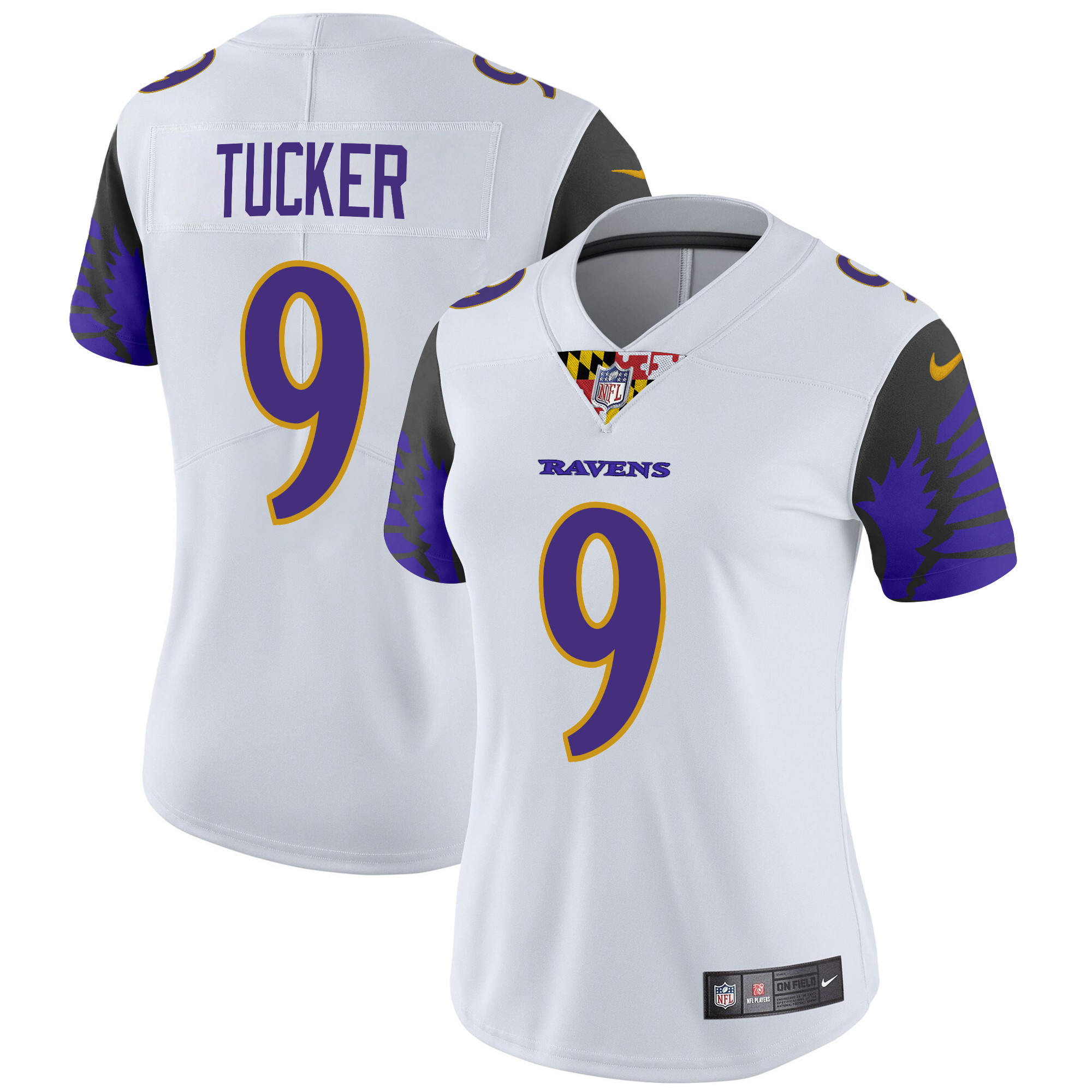 Justin Tucker Women's Baltimore Ravens Special Vapor Limited White Jersey - All Stitched