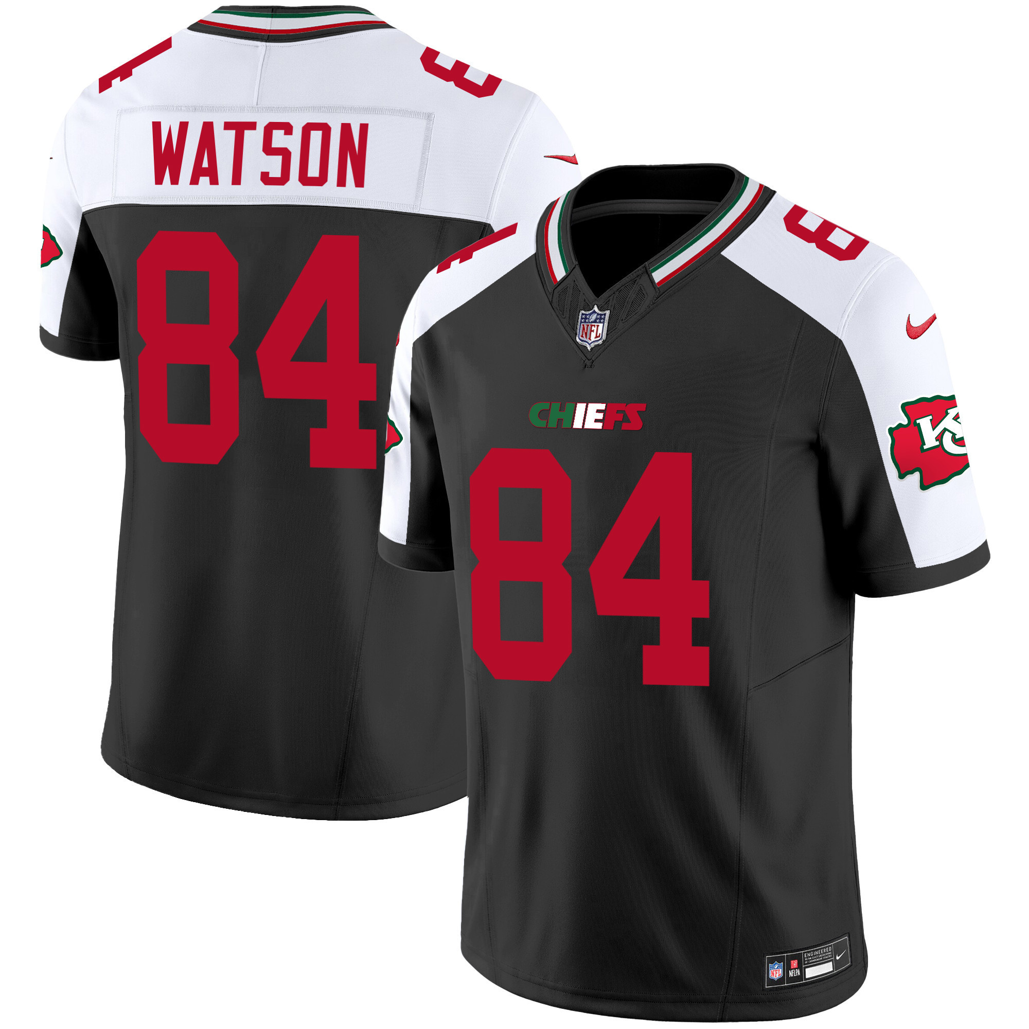 Justin Watson Men's Kansas City Chiefs Mexico Vapor Limited Black Alternate Jersey - All Stitched