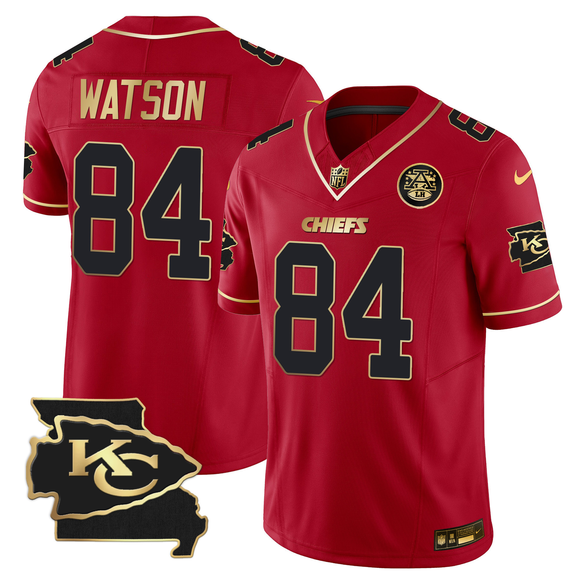 Justin Watson Men's Kansas City Chiefs Missouri Patch Vapor Limited Red Special Jersey - All Stitched