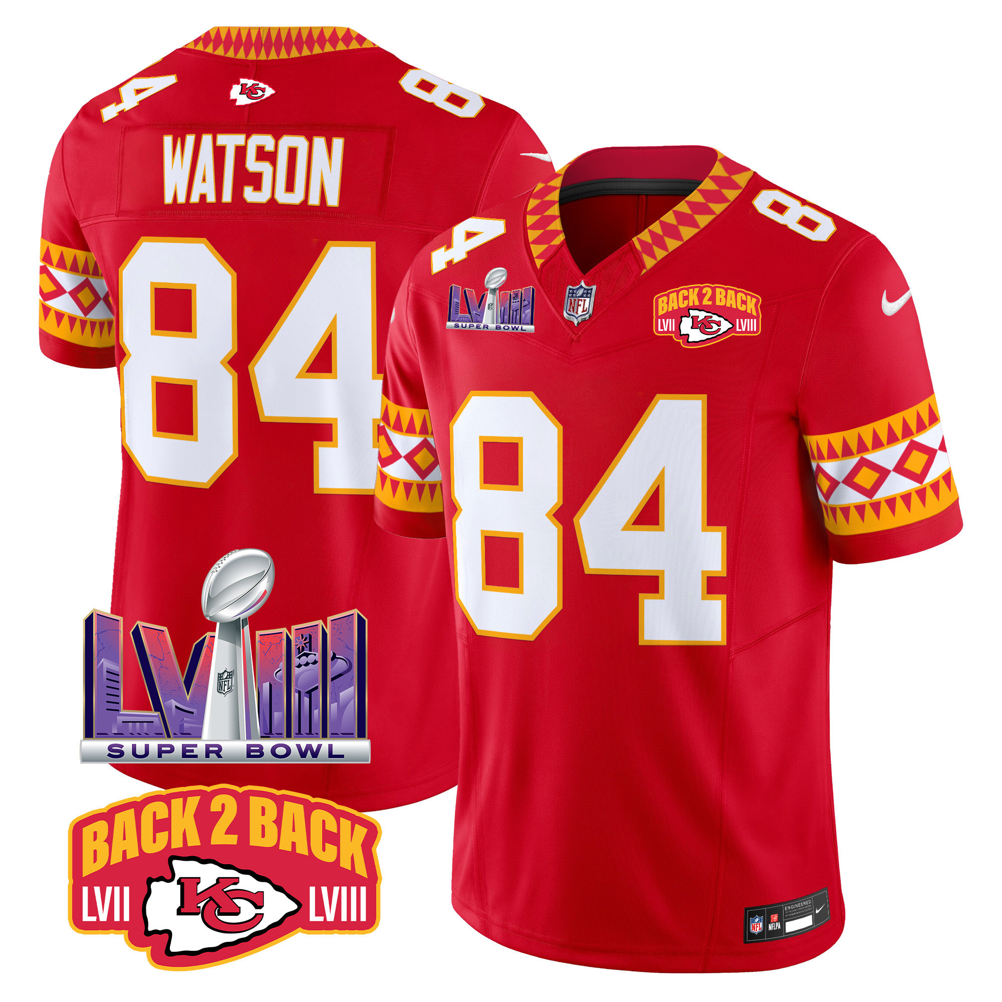 Justin Watson Men's Kansas City Chiefs Special Vapor Limited Red Jersey - All Stitched