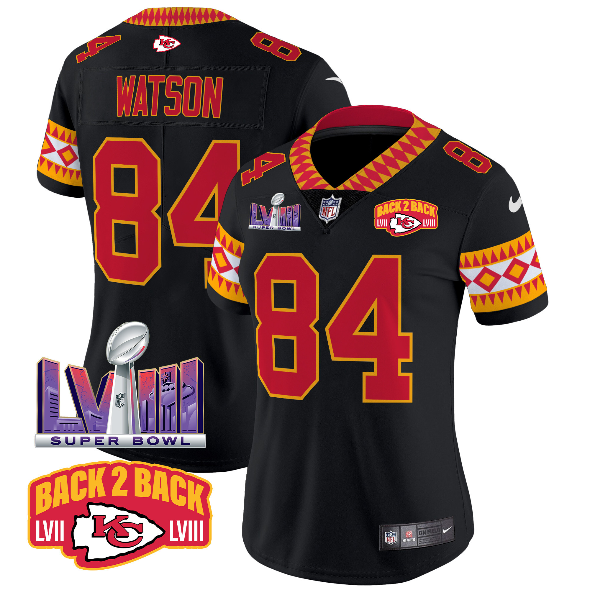 Justin Watson Women's Kansas City Chiefs Special Vapor Limited Black Jersey - All Stitched